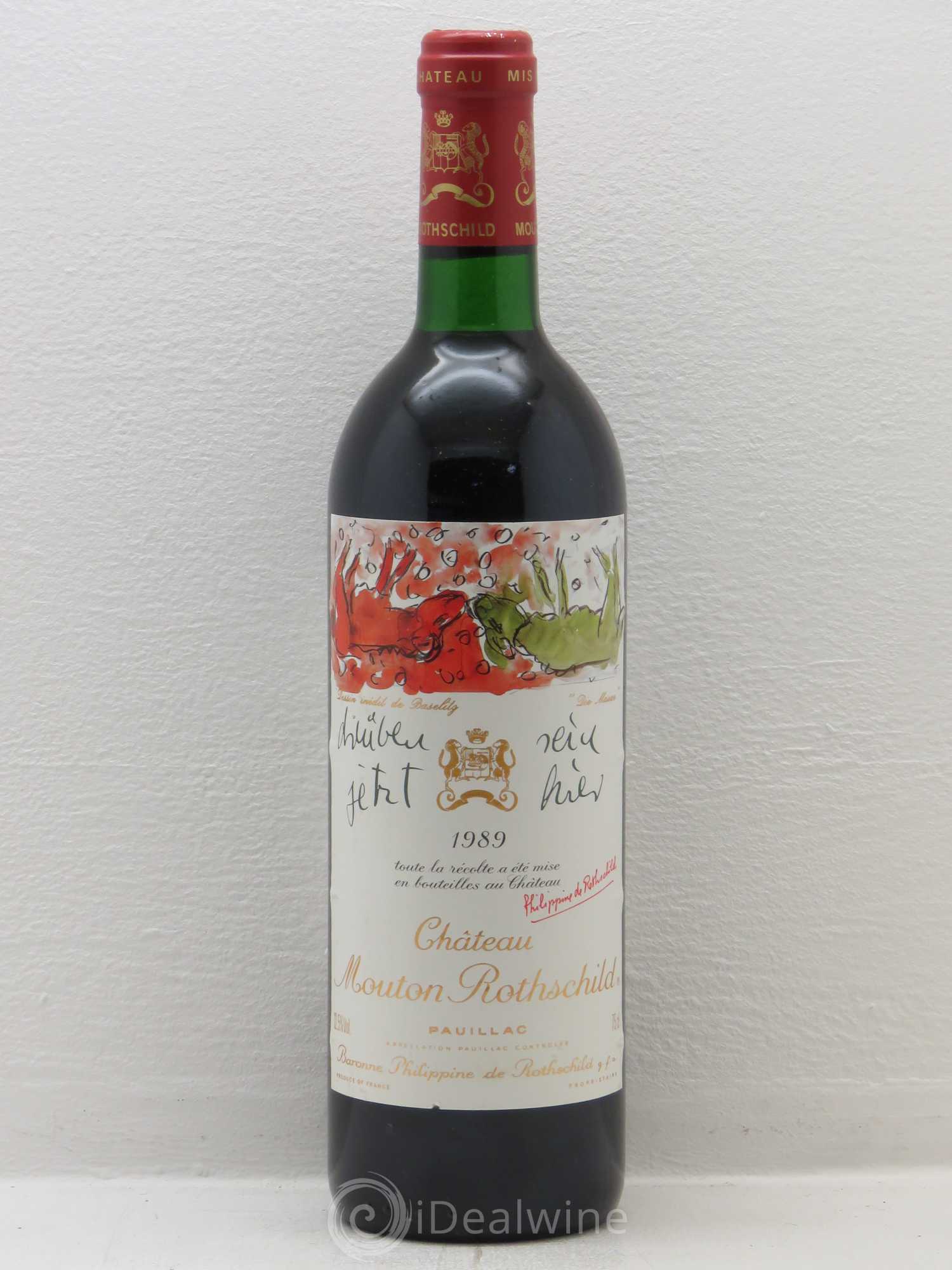 Château Mouton Rothschild 1er Grand Cru Classé 1989 - Lot de 1 bouteille - 0