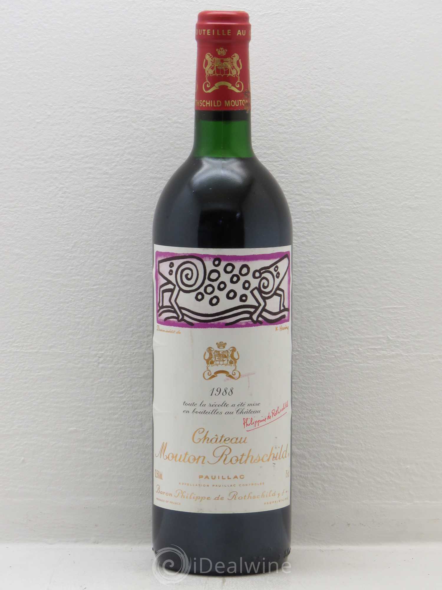 Château Mouton Rothschild 1er Grand Cru Classé 1988 - Lot de 1 bouteille - 0
