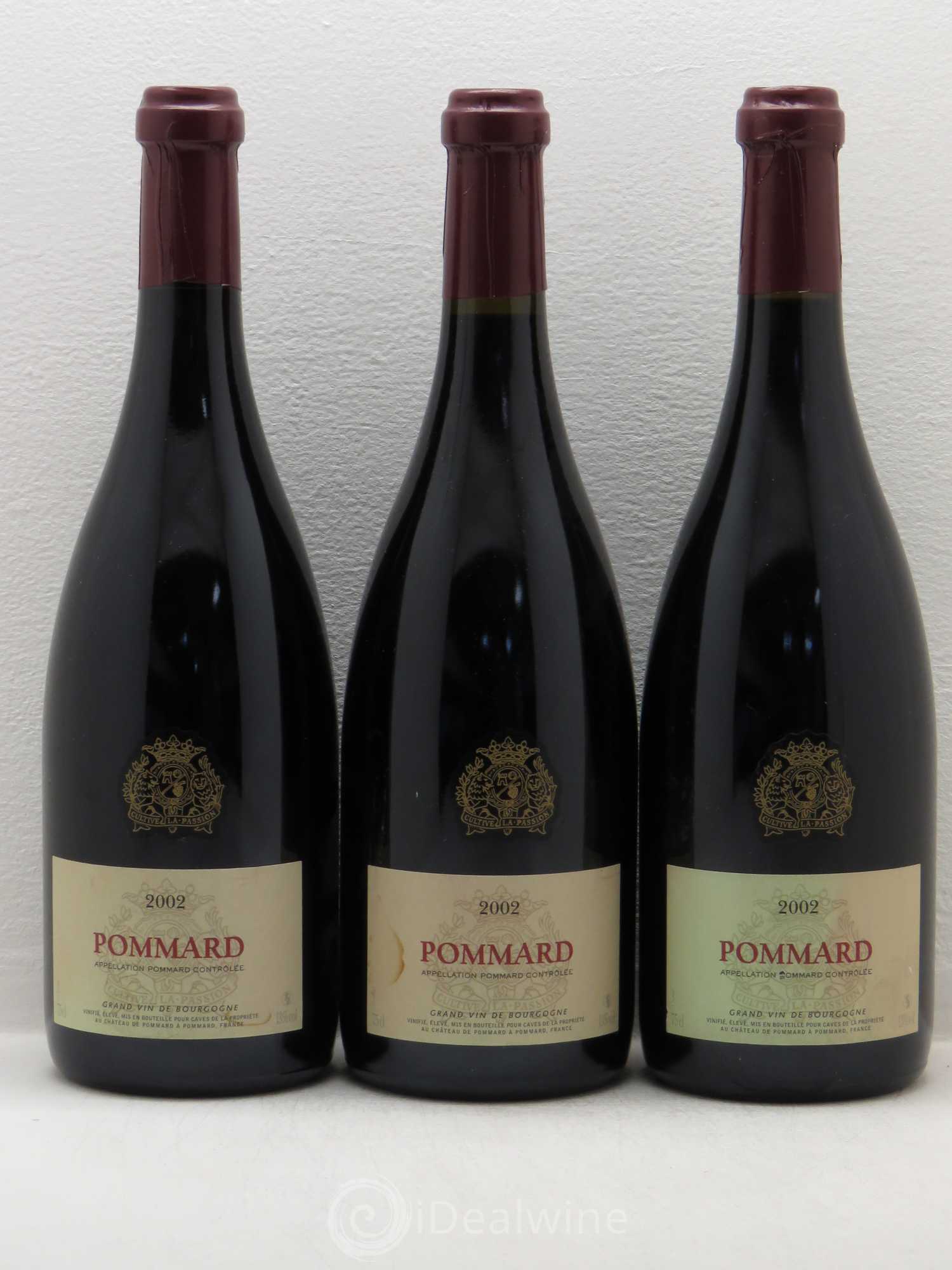 Pommard Clos du Château - Château de Pommard 2002 - Posten von 3 Flaschen - 0