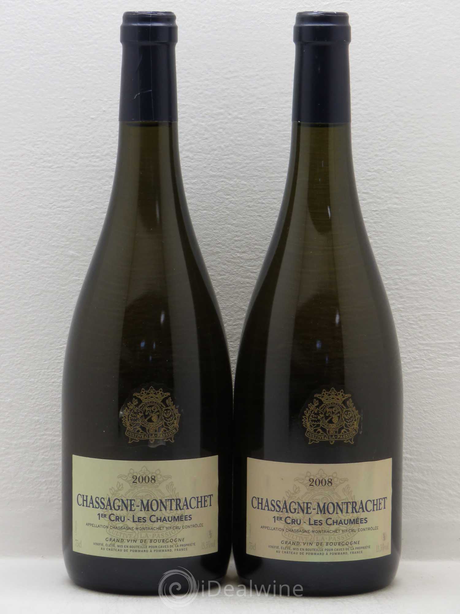 Chassagne-Montrachet 1er Cru Les Chaumées - Château de Pommard 2008 - Posten von 2 Flaschen - 0