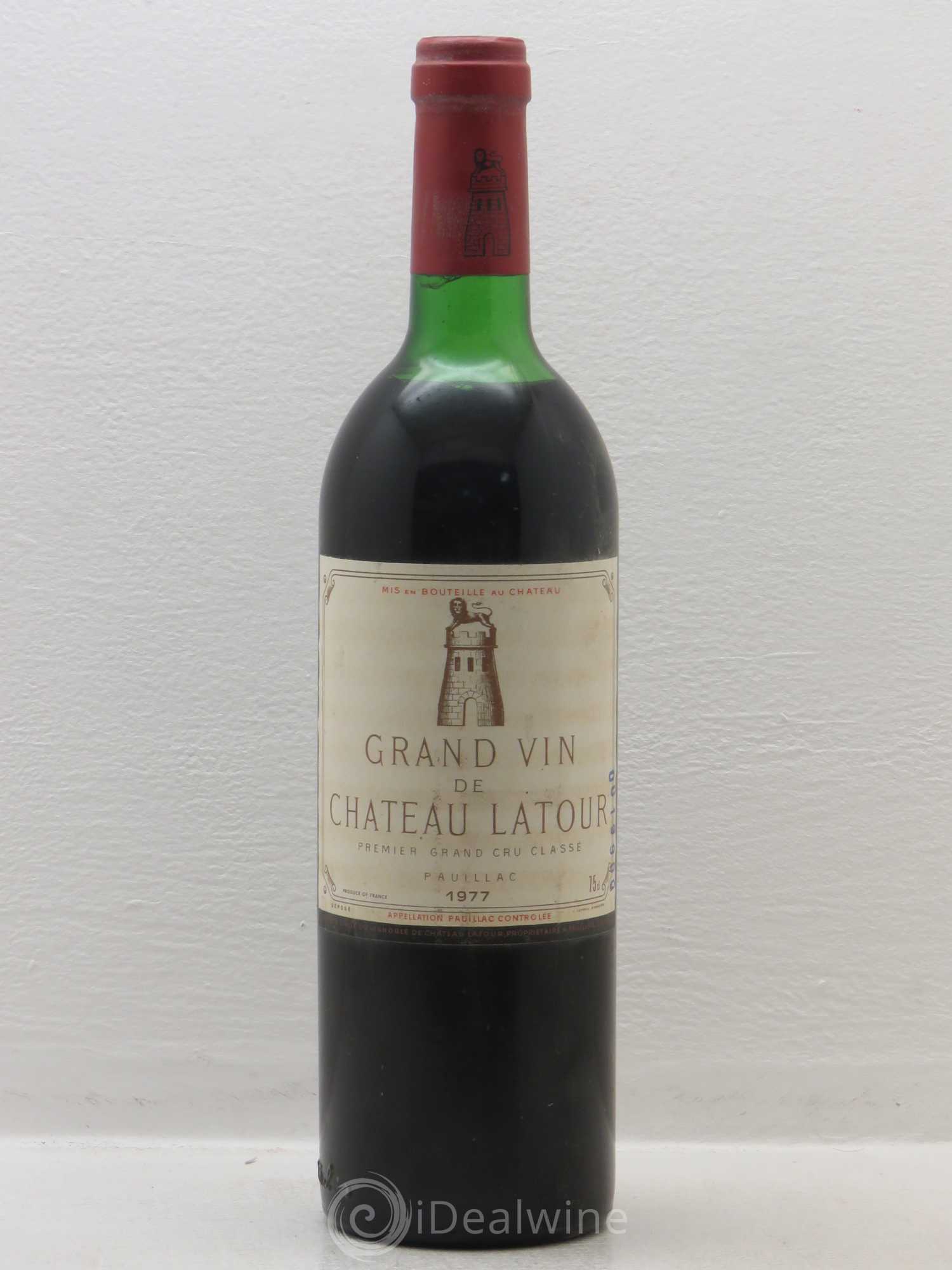 Château Latour 1er Grand Cru Classé Numéro tamponnés 1977 - Lot de 1 bouteille - 0