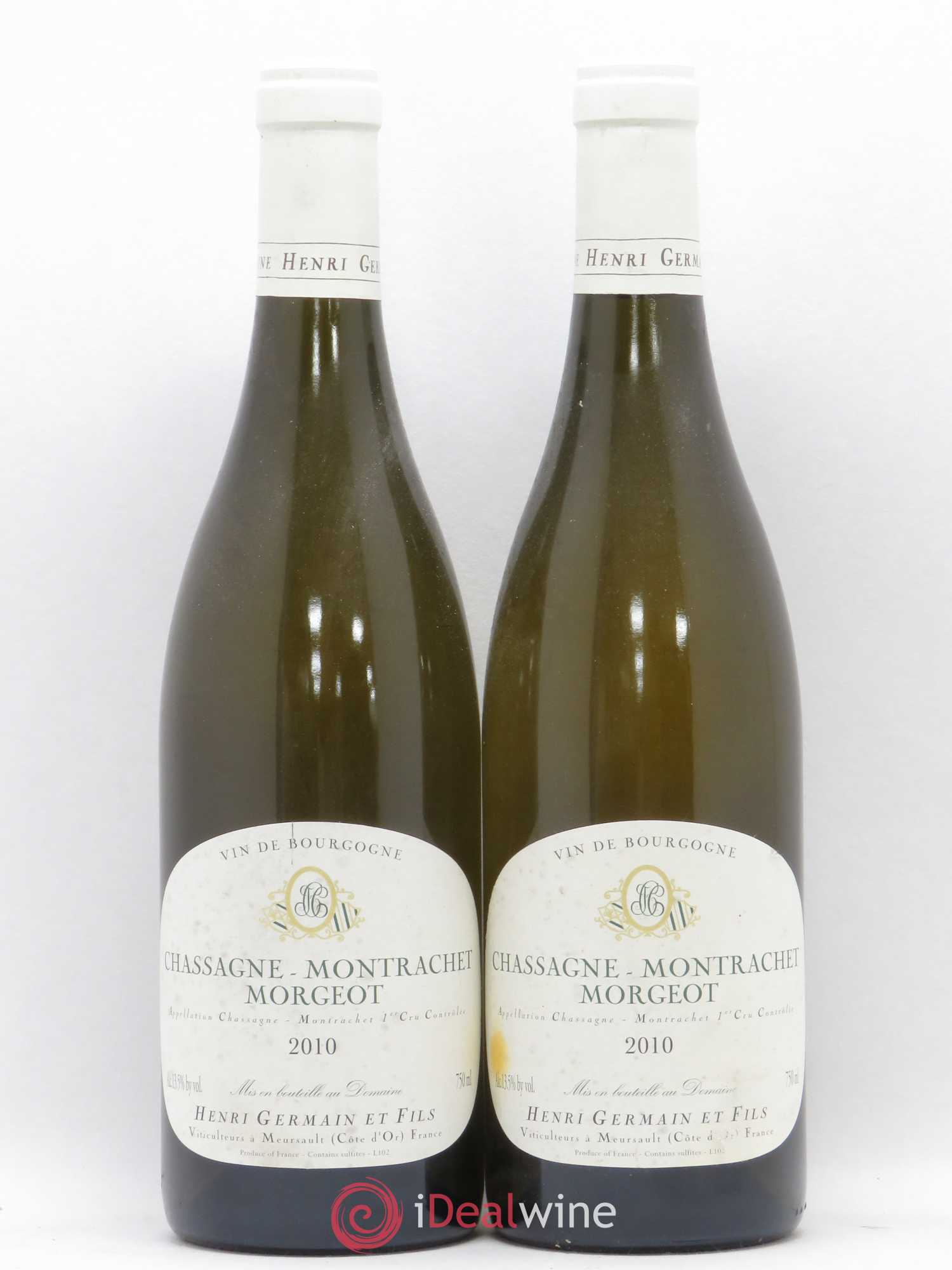 Chassagne-Montrachet 1er Cru Morgeot Henri Germain 2010 - Lot de 2 bouteilles - 0