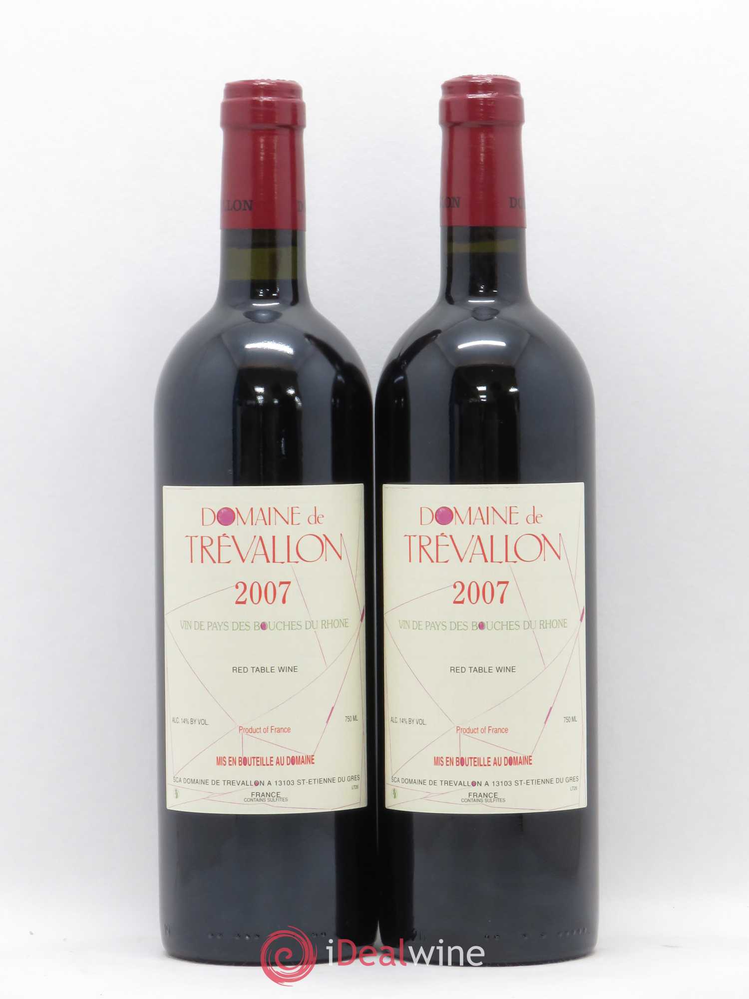 VDP Bouches du Rhône Trévallon (Domaine de) Eloi Dürrbach 2007 - Lot de 2 bouteilles - 0