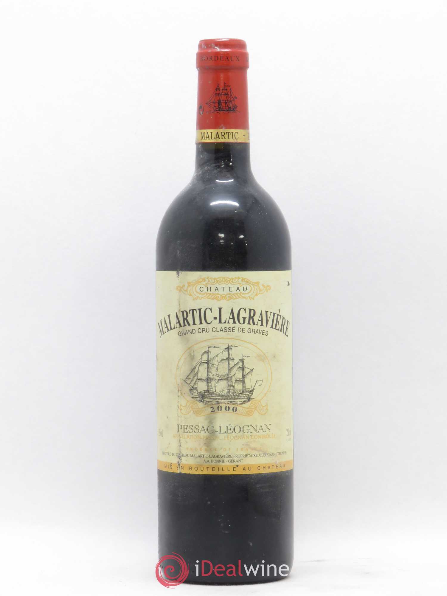 Château Malartic-Lagravière Cru Classé de Graves 2000 - Lot de 1 bouteille - 0
