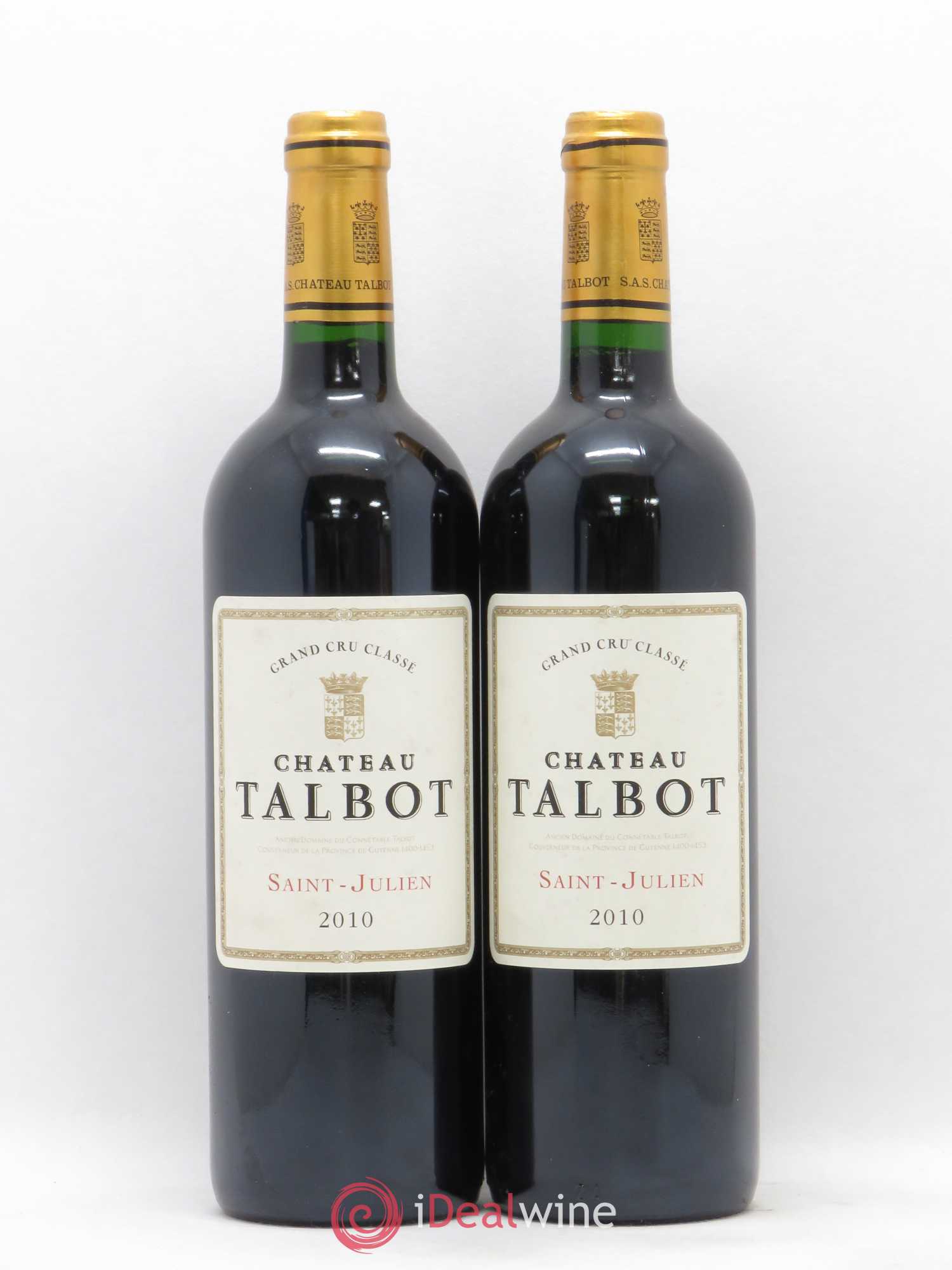 Château Talbot 4ème Grand Cru Classé 2010 - Lot de 2 bouteilles - 0