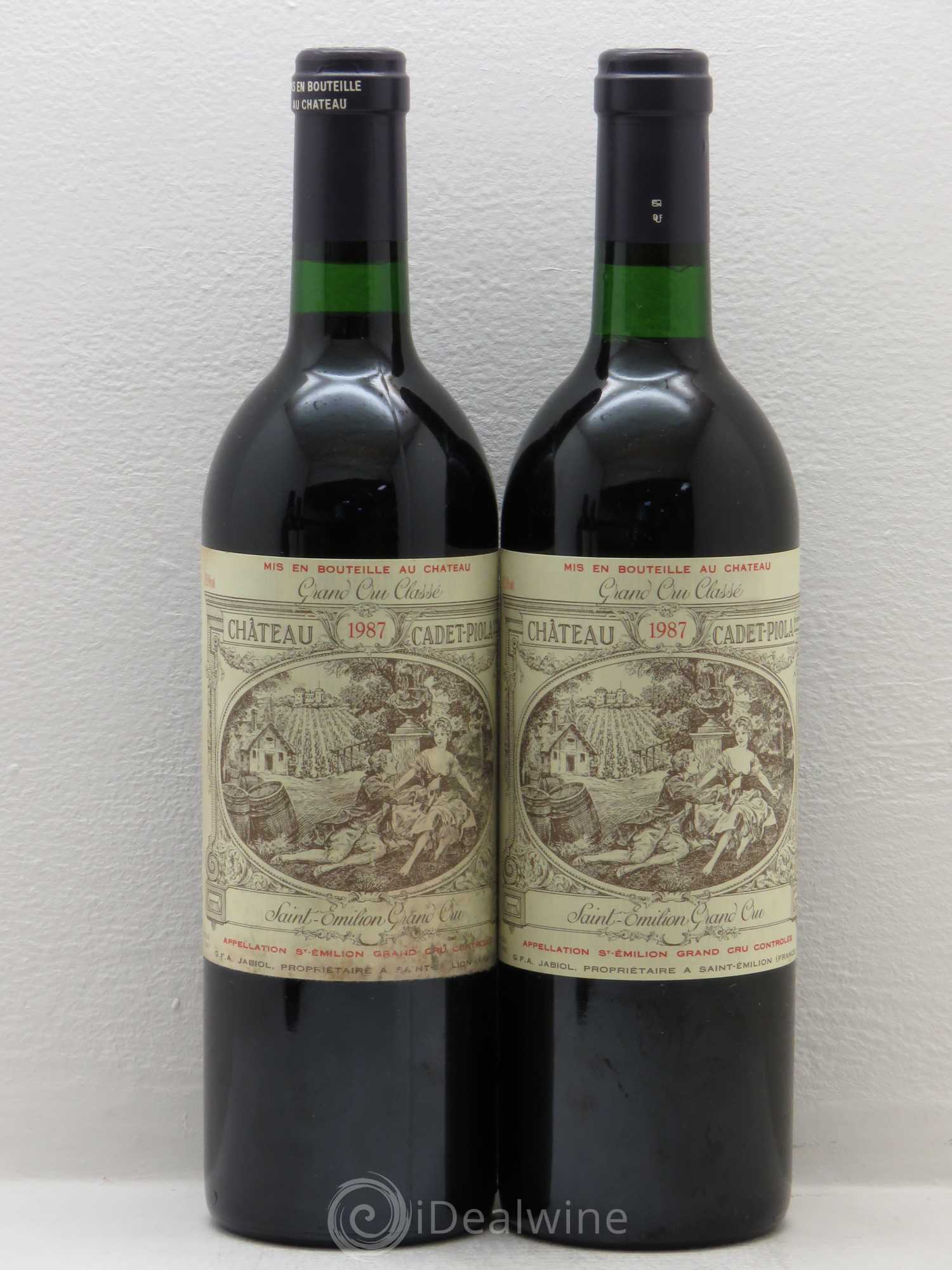 Château Cadet Piola Grand Cru Classé 1987 - Lot de 2 bouteilles - 0