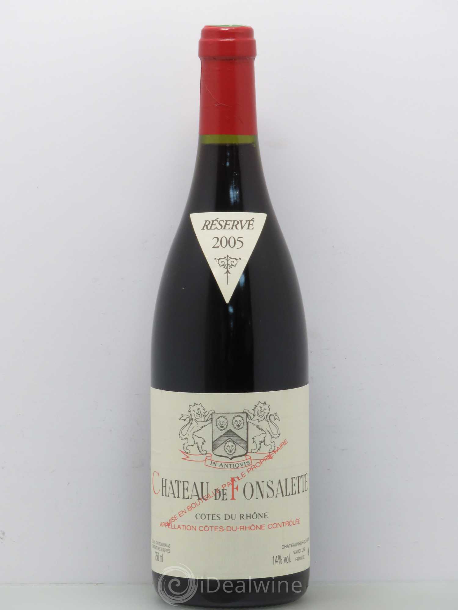 Côtes-du-Rhône Château de Fonsalette Emmanuel Reynaud 2005 - Lot de 1 bouteille - 0