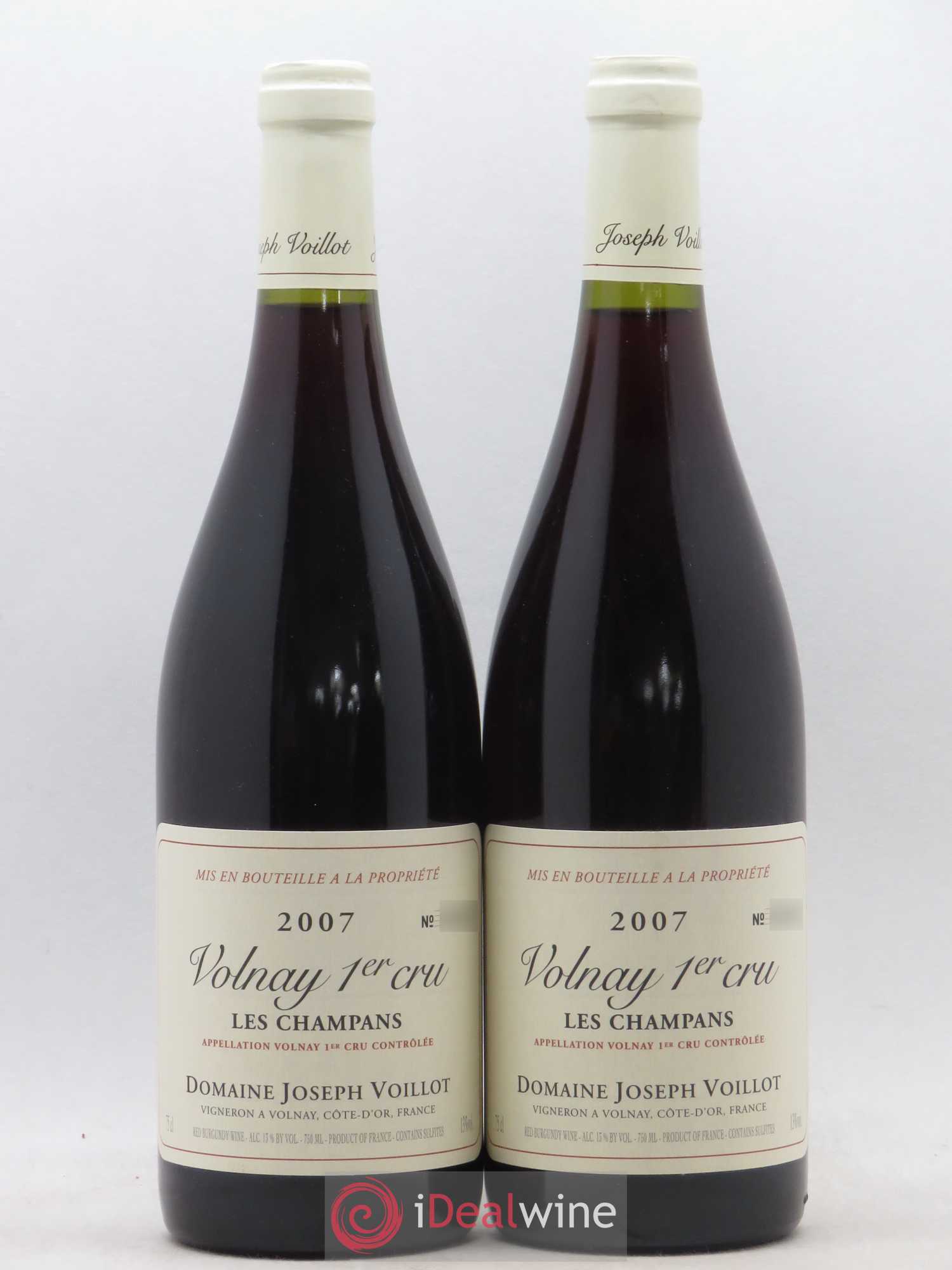 Volnay 1er Cru les Champans Joseph Voillot (Domaine) 2007 - Lot de 2 bouteilles - 0