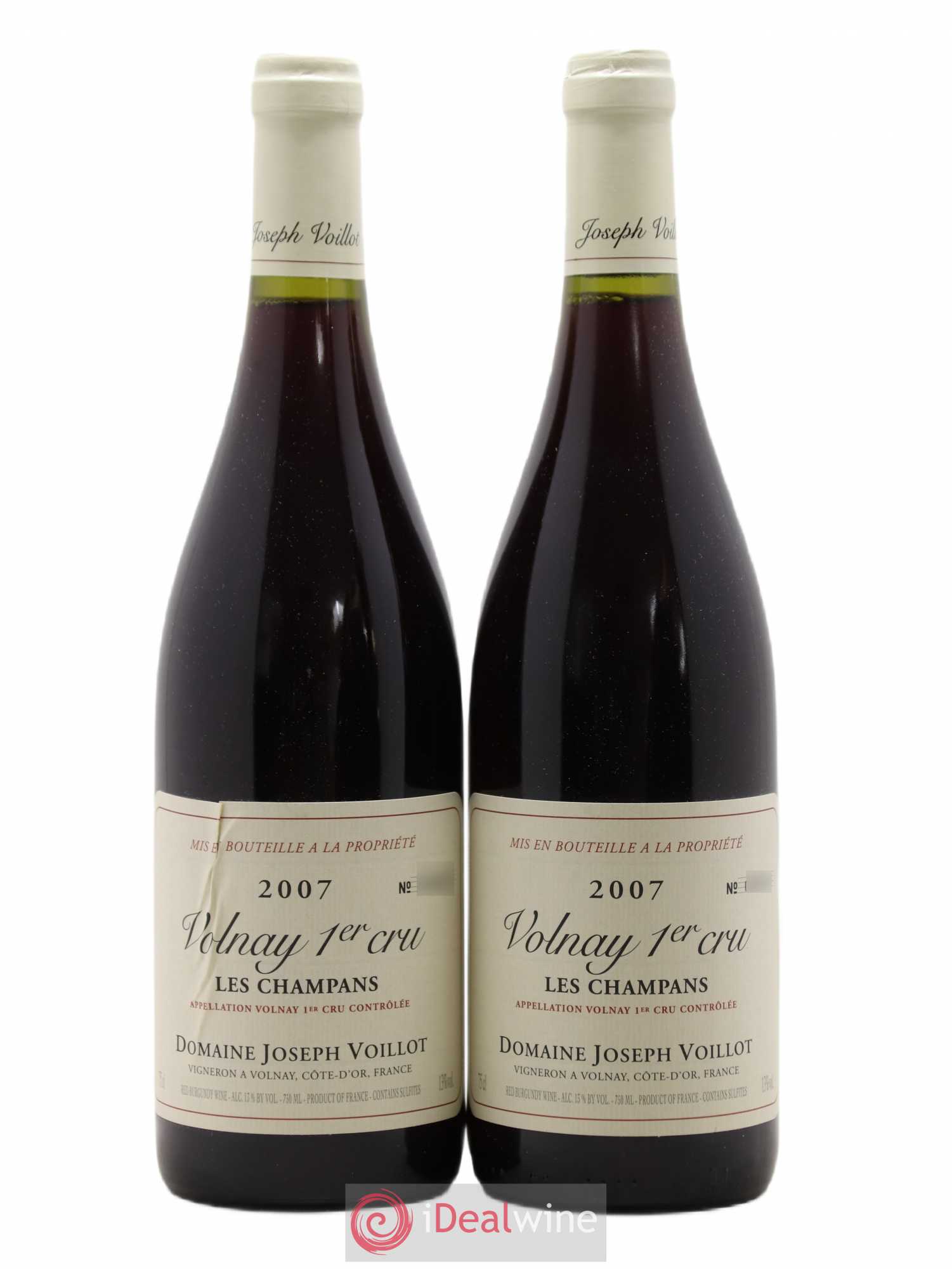 Volnay 1er Cru les Champans Joseph Voillot (Domaine) 2007 - Lot de 2 bouteilles - 0