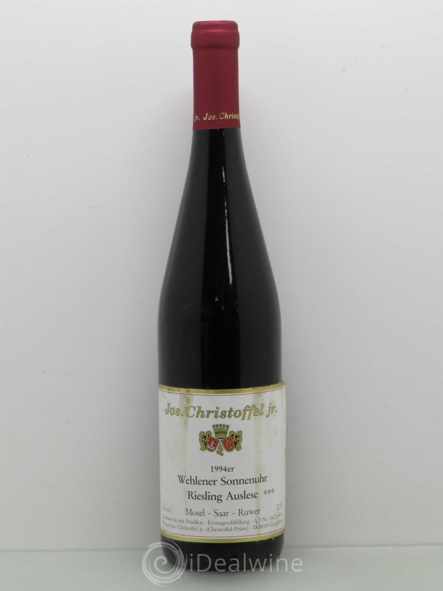 Riesling Wehlener Sonnenuhr Auslese De Christoffel 1994 - Posten von 1 Flasche - 0