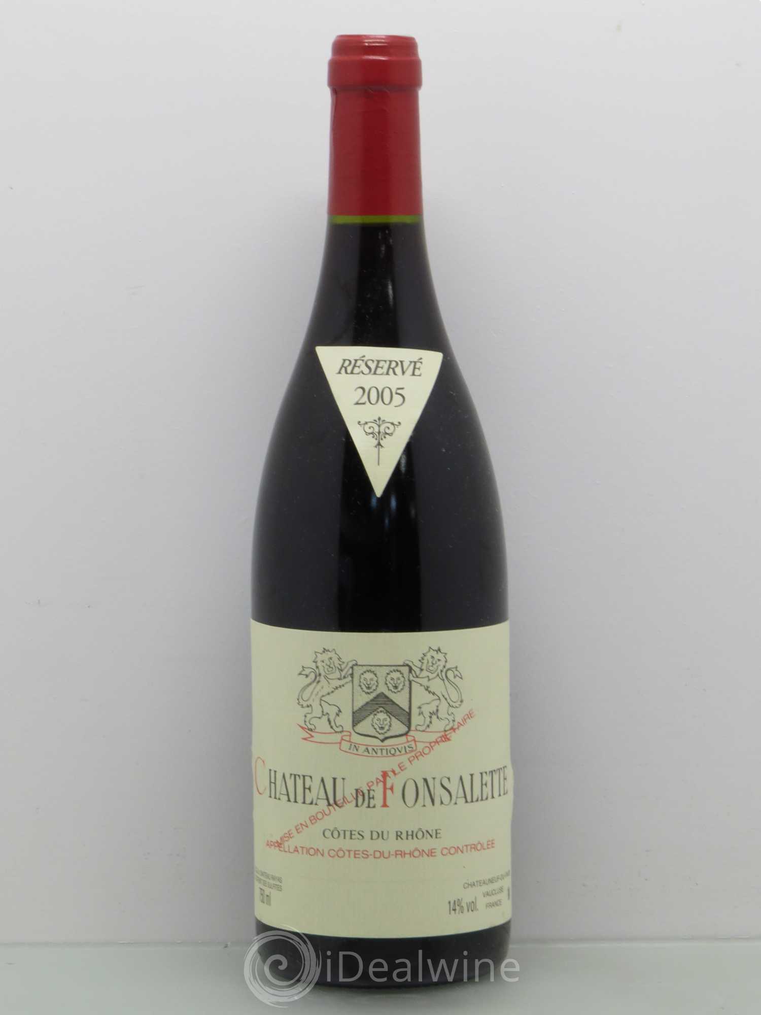Côtes-du-Rhône Château de Fonsalette Emmanuel Reynaud 2005 - Lot de 1 bouteille - 0