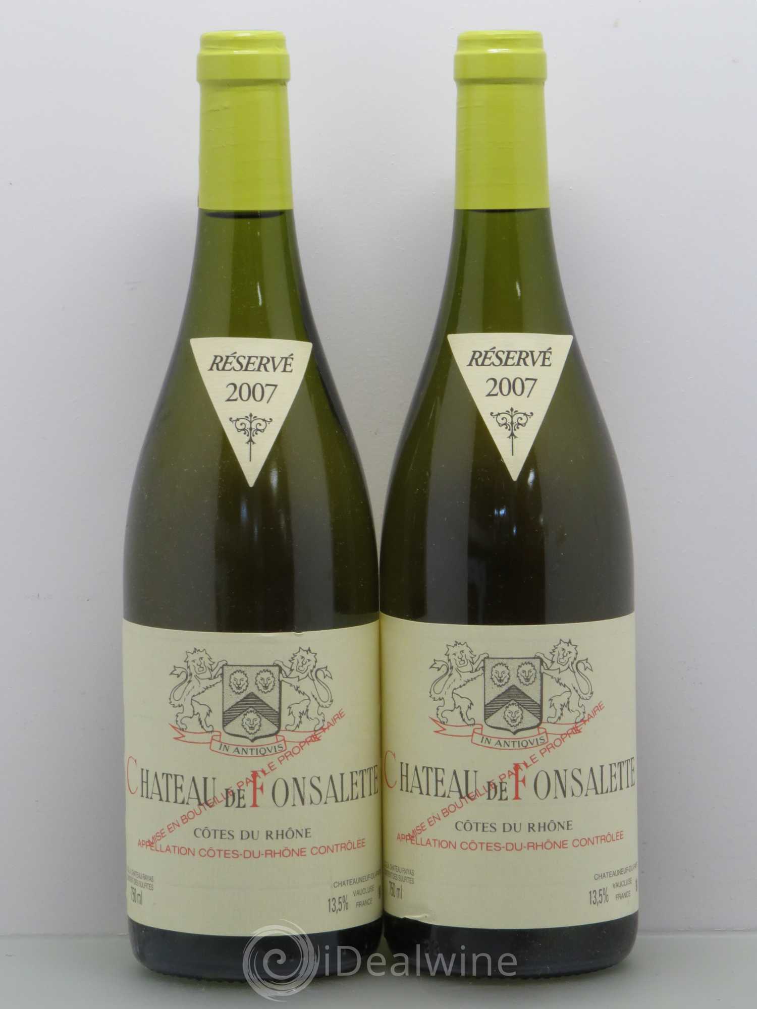 Côtes-du-Rhône Château de Fonsalette Emmanuel Reynaud 2007 - Lot de 2 bouteilles - 0