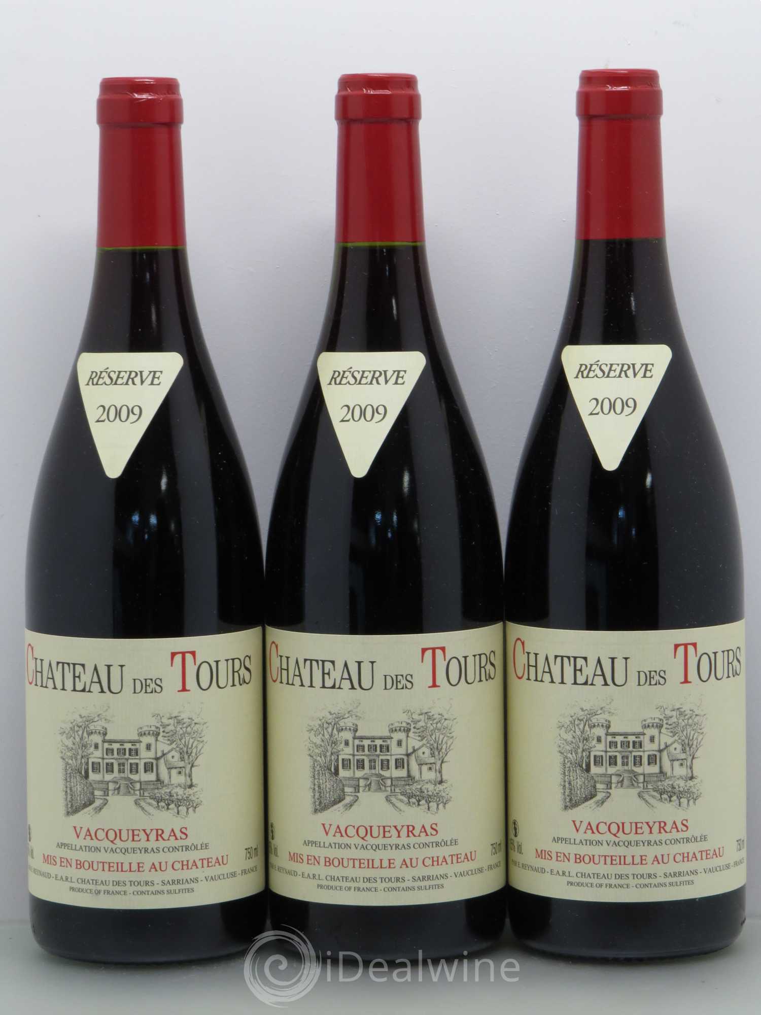 Vacqueyras Château des Tours Emmanuel Reynaud 2009 - Lot de 3 bouteilles - 0