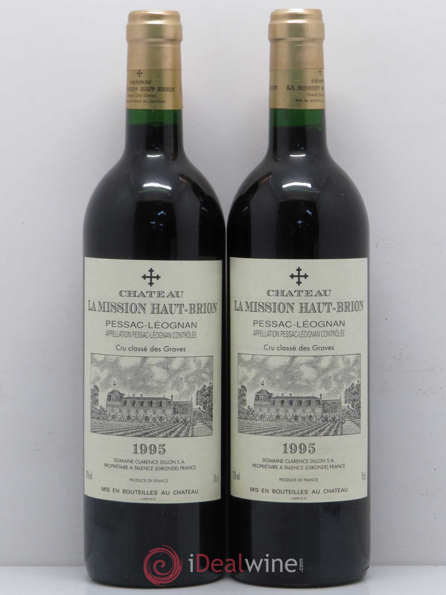 Château la Mission Haut-Brion Cru Classé de Graves 1995 - Lot de 2 bouteilles - 0