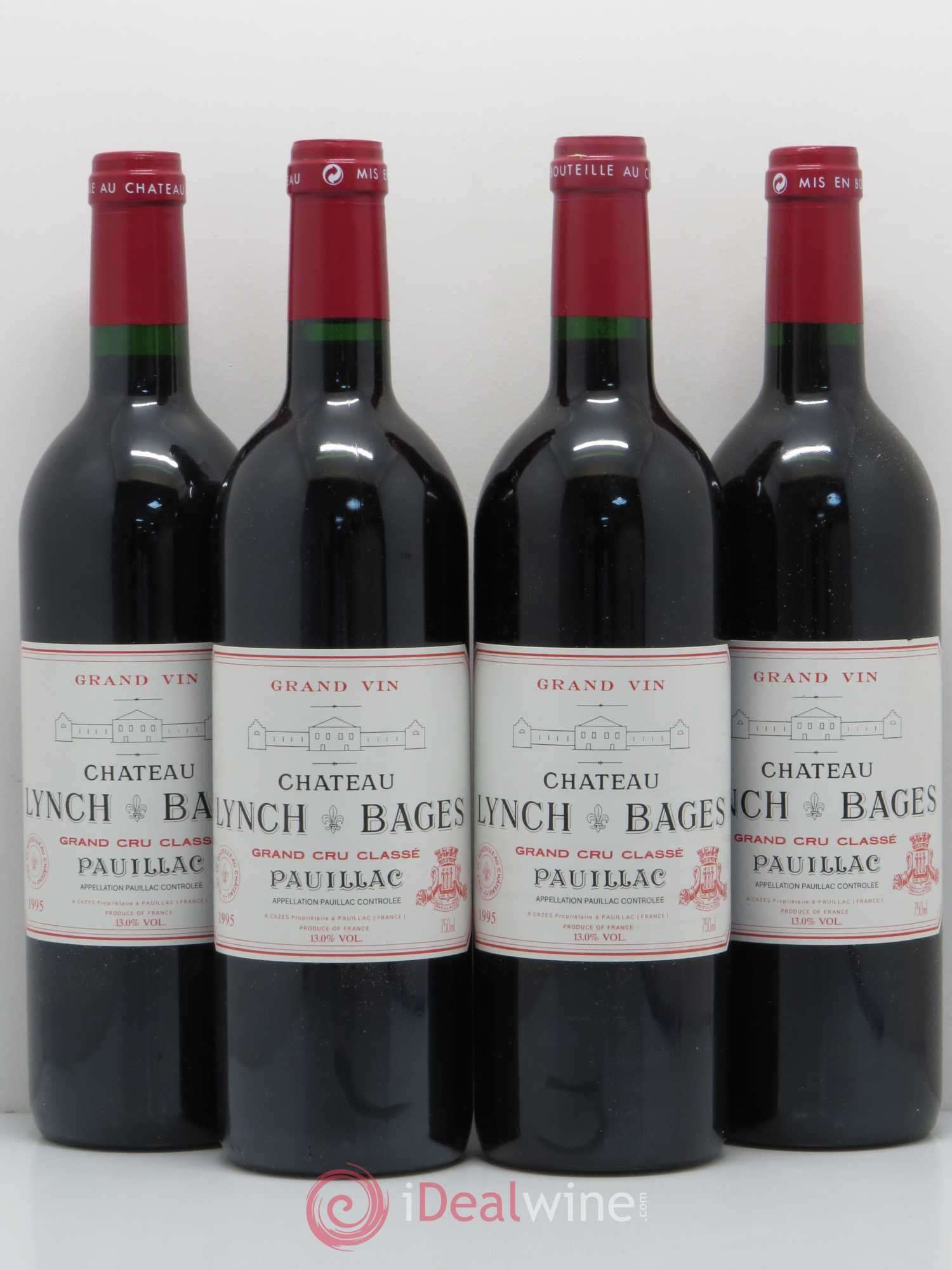 Château Lynch Bages 5ème Grand Cru Classé 1995 - Lot de 4 bouteilles - 0