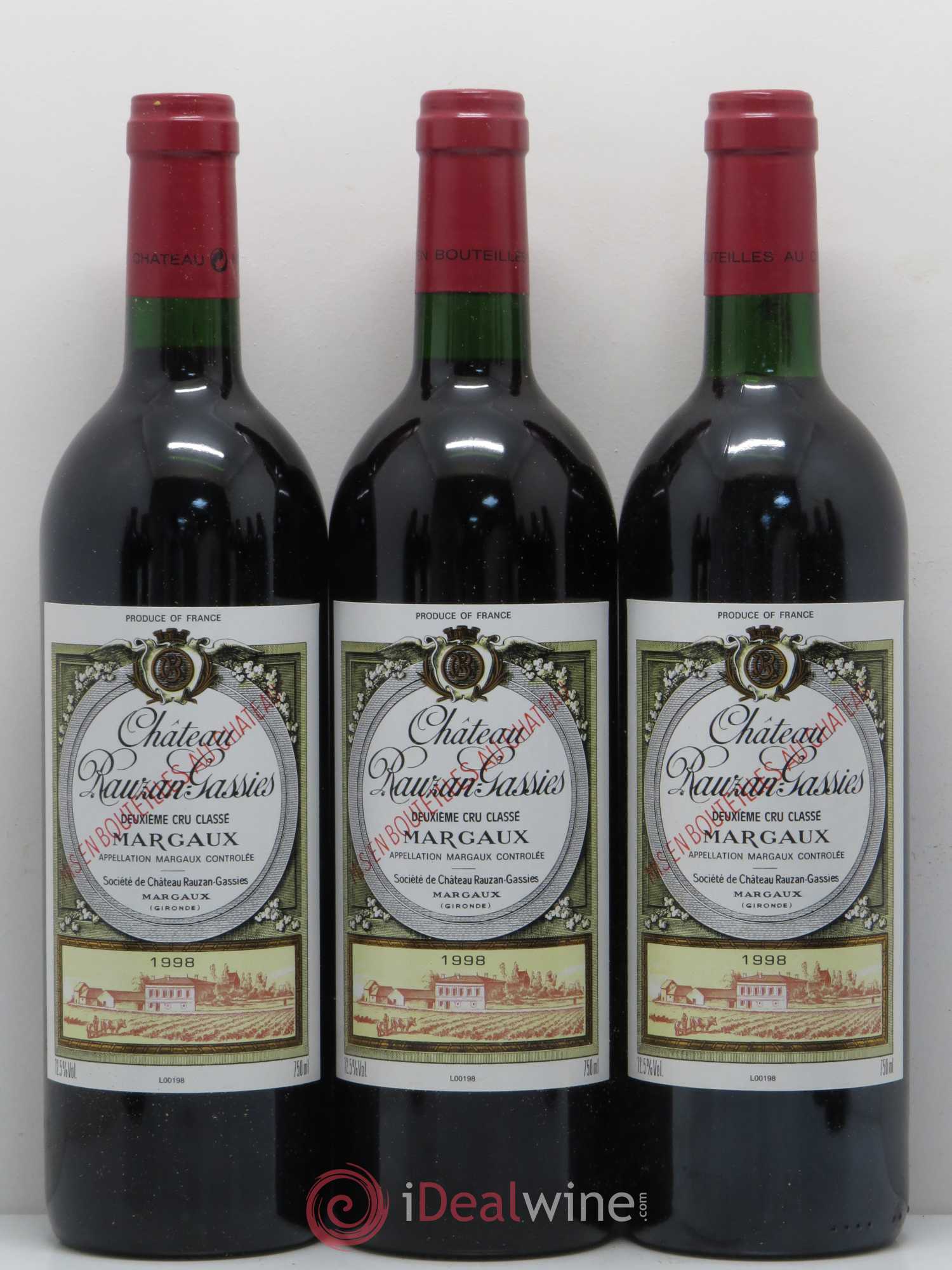 Château Rauzan-Gassies 2ème Grand Cru Classé 1998 - Lot de 12 bouteilles - 2