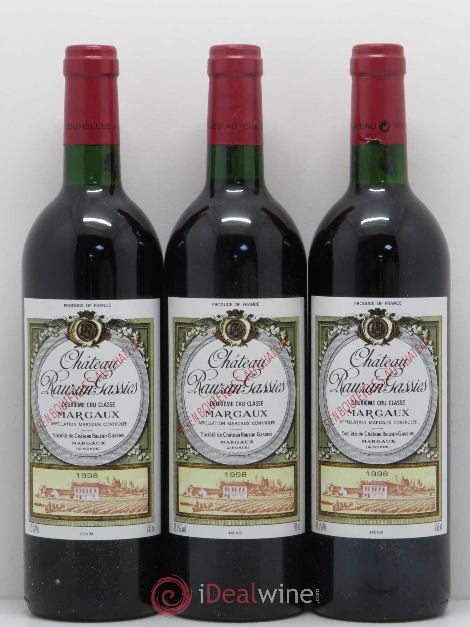 Château Rauzan-Gassies 2ème Grand Cru Classé 1998 - Lot de 12 bouteilles - 4