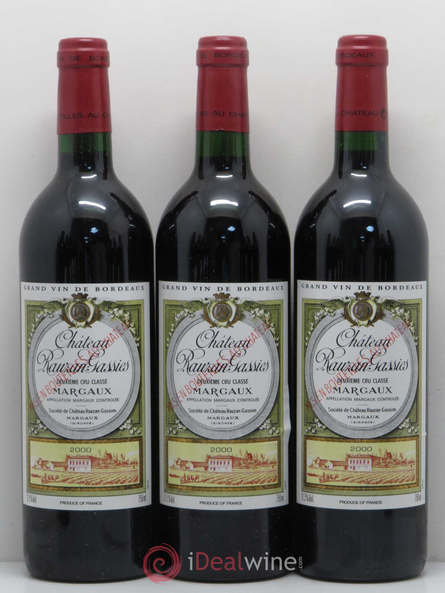 Château Rauzan-Gassies 2ème Grand Cru Classé 2000 - Lot de 12 bouteilles - 1