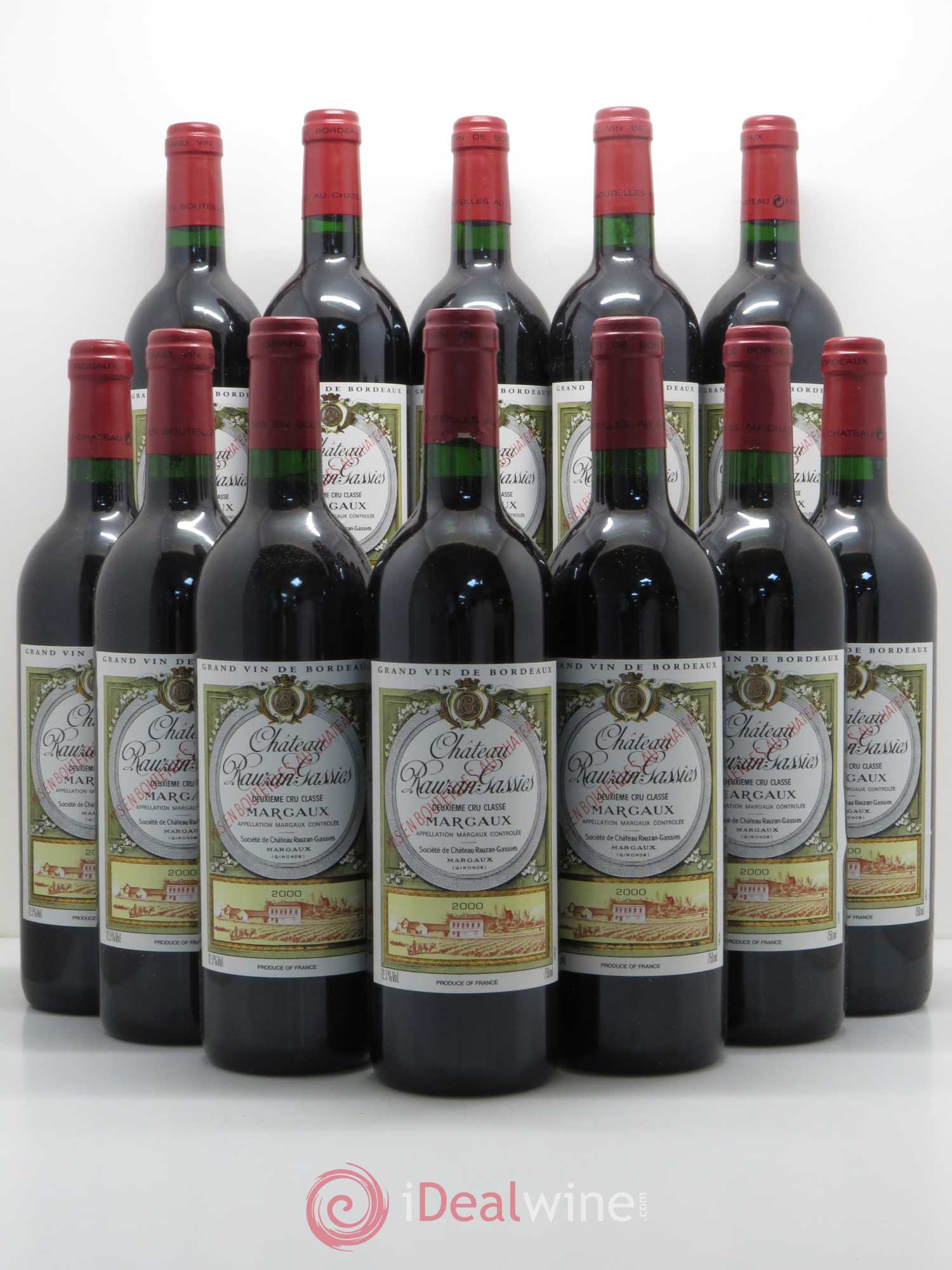 Château Rauzan-Gassies 2ème Grand Cru Classé 2000 - Lot de 12 bouteilles - 0