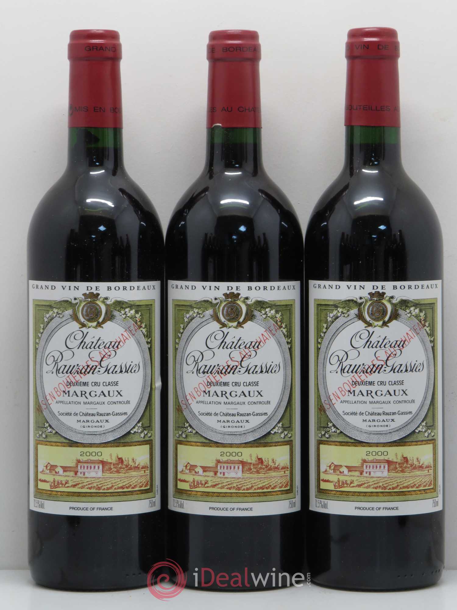 Château Rauzan-Gassies 2ème Grand Cru Classé 2000 - Lot de 12 bouteilles - 1