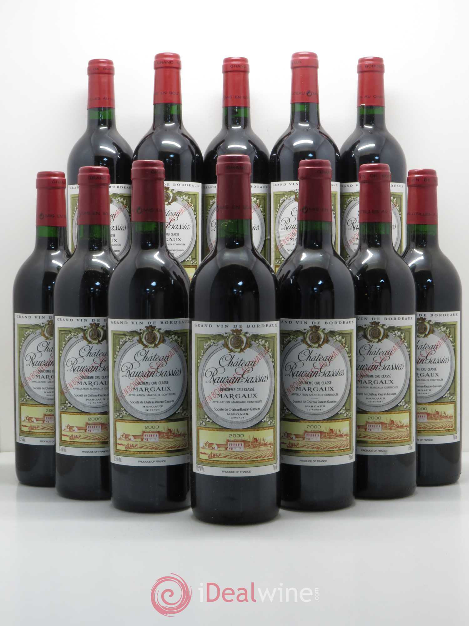 Château Rauzan-Gassies 2ème Grand Cru Classé 2000 - Lot de 12 bouteilles - 0