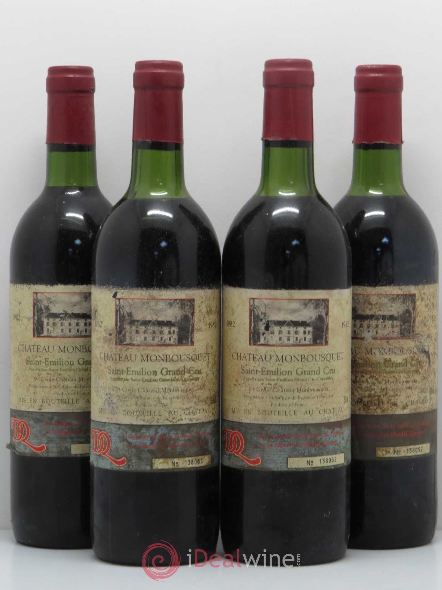 Château Monbousquet Grand Cru Classé 1982 - Lot de 4 bouteilles - 0