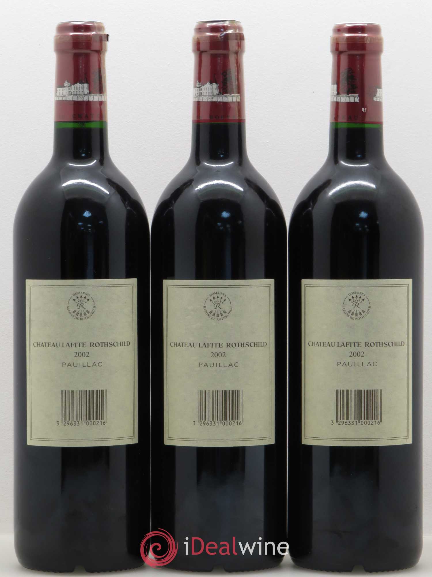 Château Lafite Rothschild 1er Grand Cru Classé 2002 - Lot de 3 bouteilles - 1