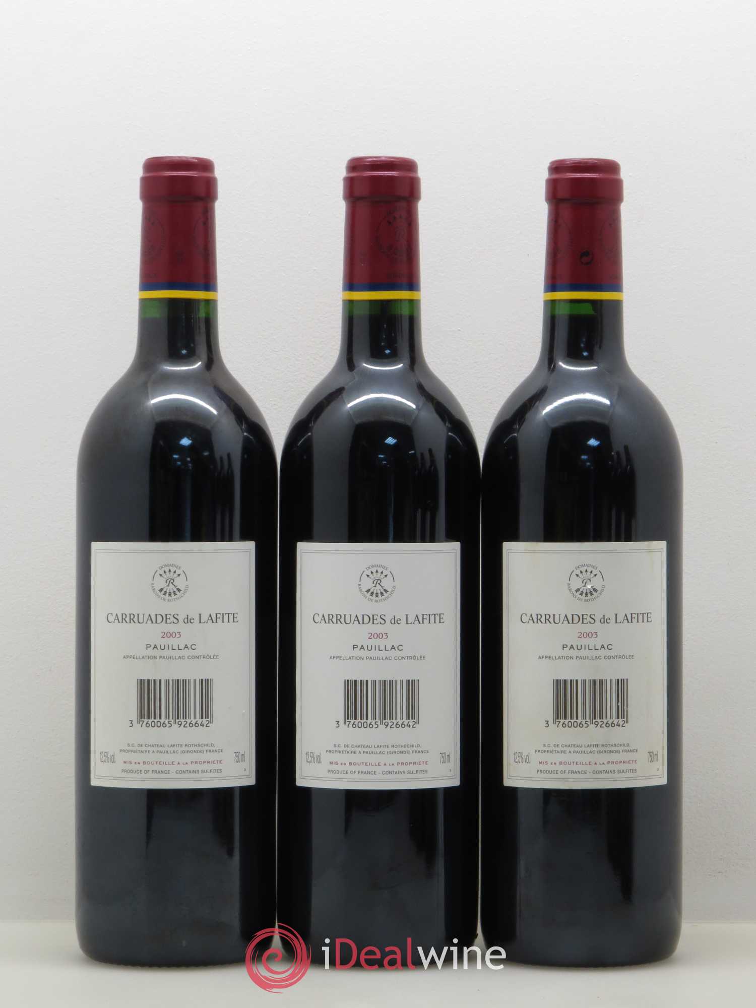 Carruades de Lafite Rothschild Second Vin 2003 - Lot de 6 bouteilles - 2