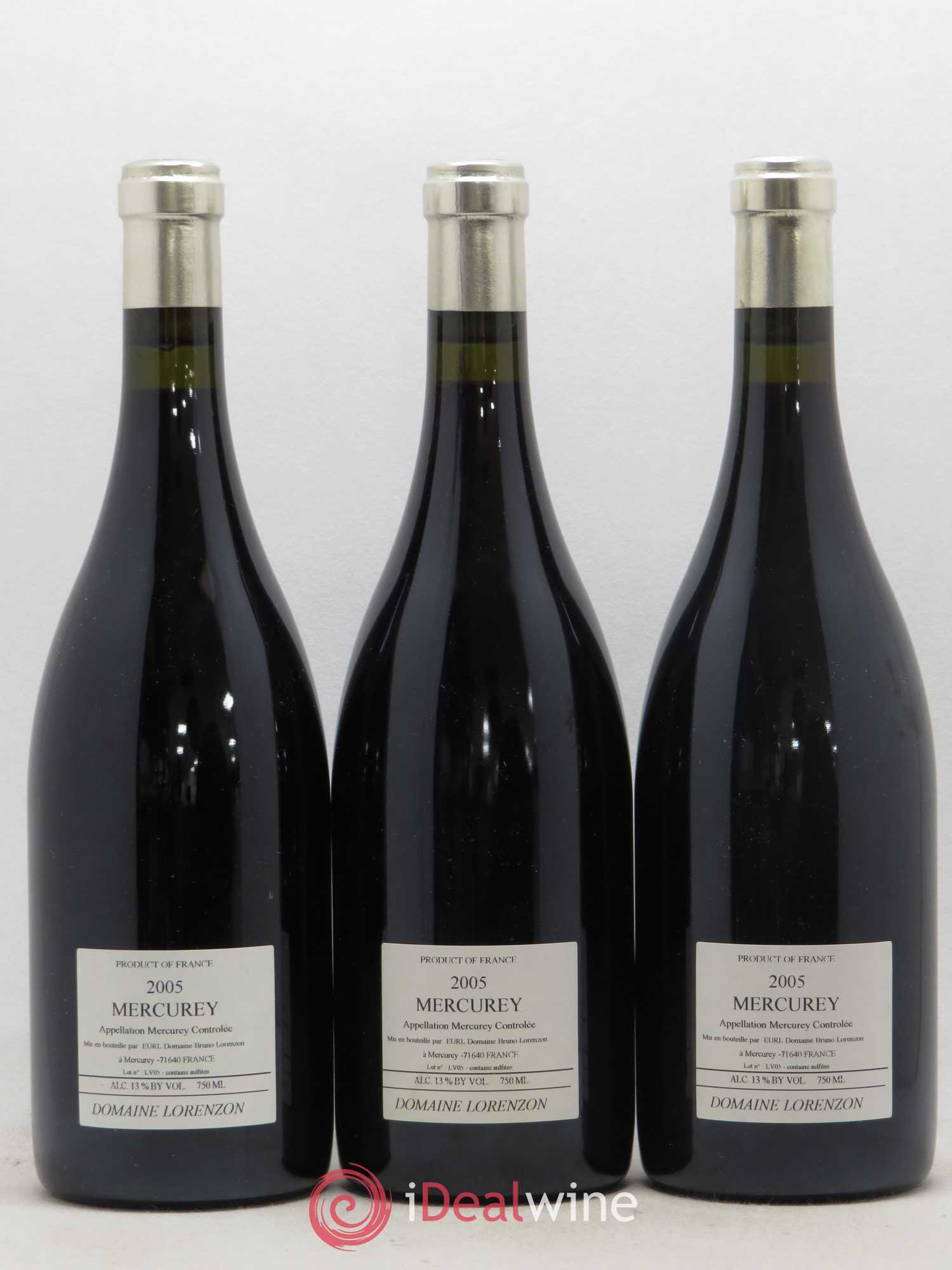 Mercurey Bruno Lorenzon 2005 - Lot de 3 bouteilles - 1