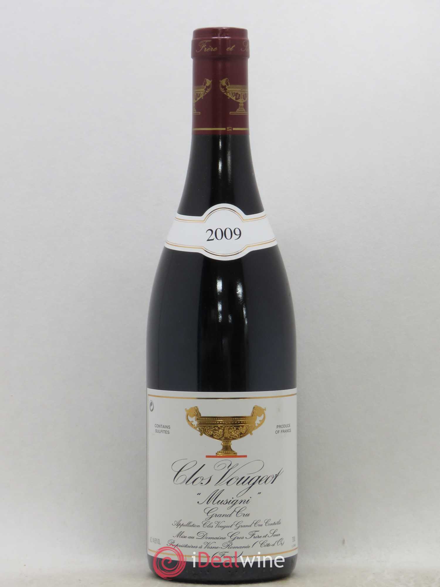 Clos de Vougeot Grand Cru Musigni Gros Frère & Soeur 2009 - Lot de 1 bouteille - 0
