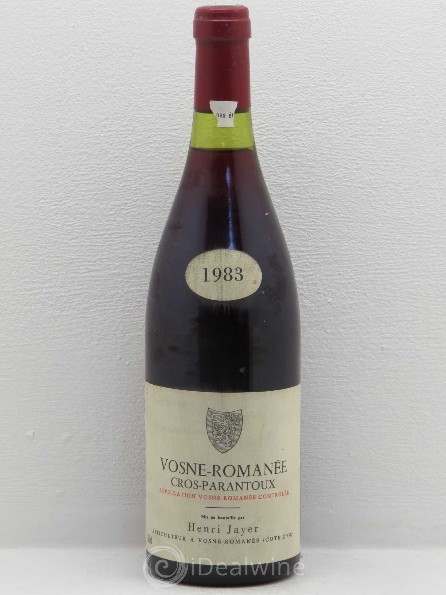 Vosne-Romanée 1er Cru Cros Parantoux Henri Jayer 1983 - Lot de 1 bouteille - 0
