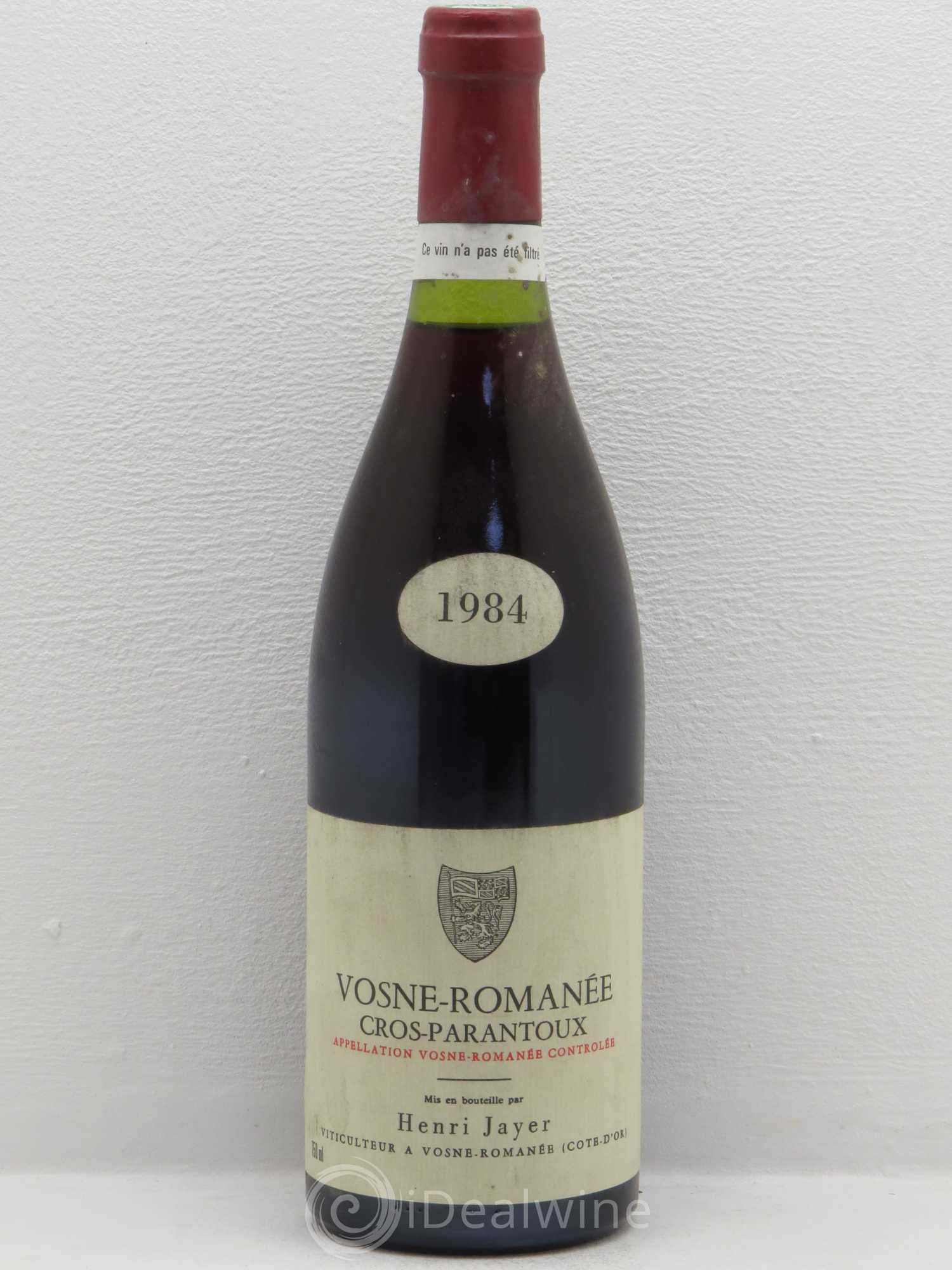 Vosne-Romanée 1er Cru Cros Parantoux Henri Jayer 1984 - Lot de 1 bouteille - 0