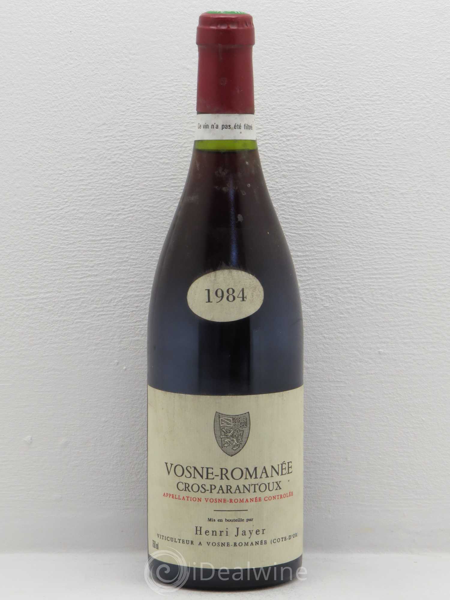 Vosne-Romanée 1er Cru Cros Parantoux Henri Jayer 1984 - Lot de 1 bouteille - 0