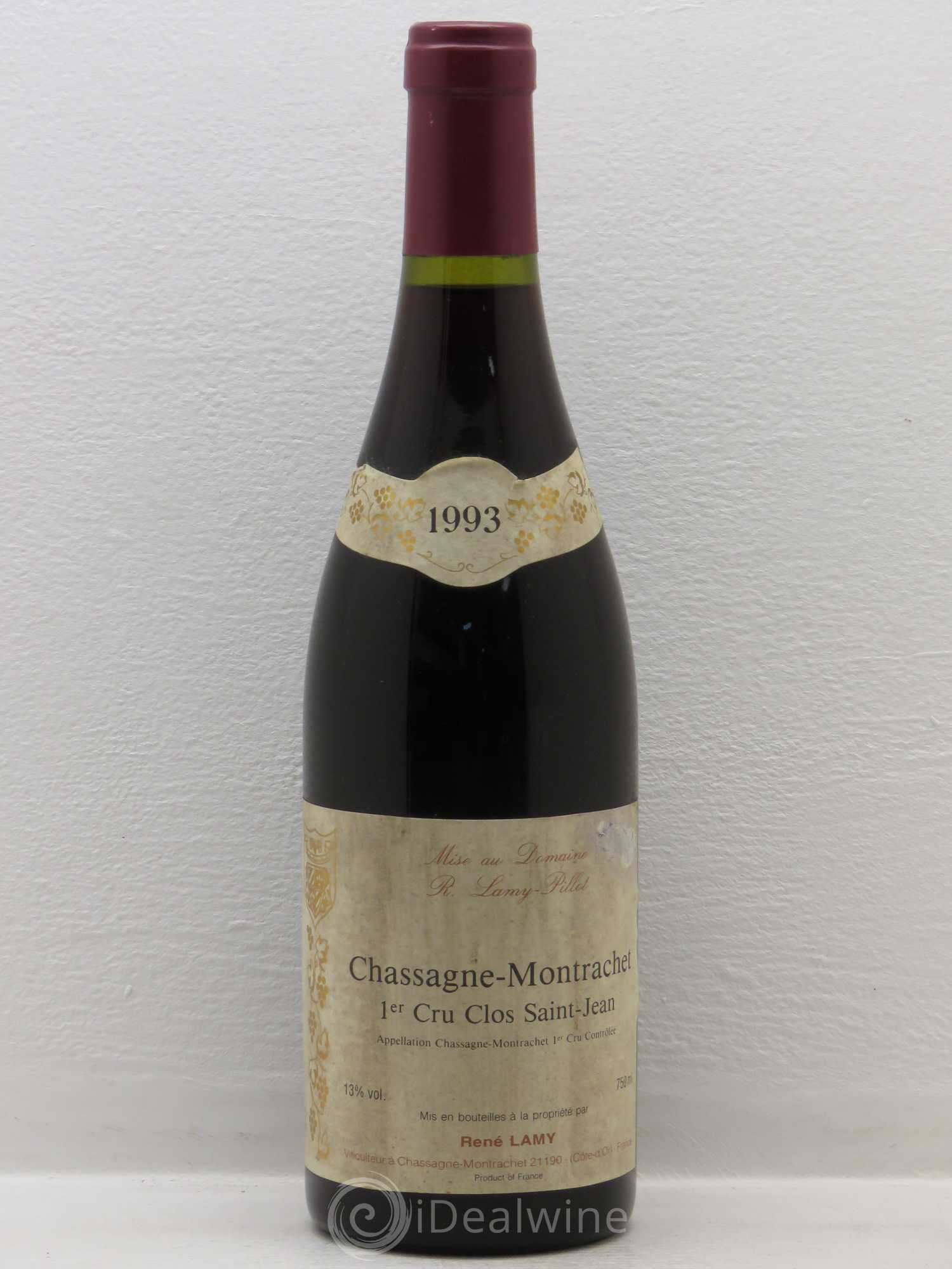 Chassagne-Montrachet 1er Cru Clos Saint-Jean René Lamy 1993 - Lot de 1 bouteille - 0