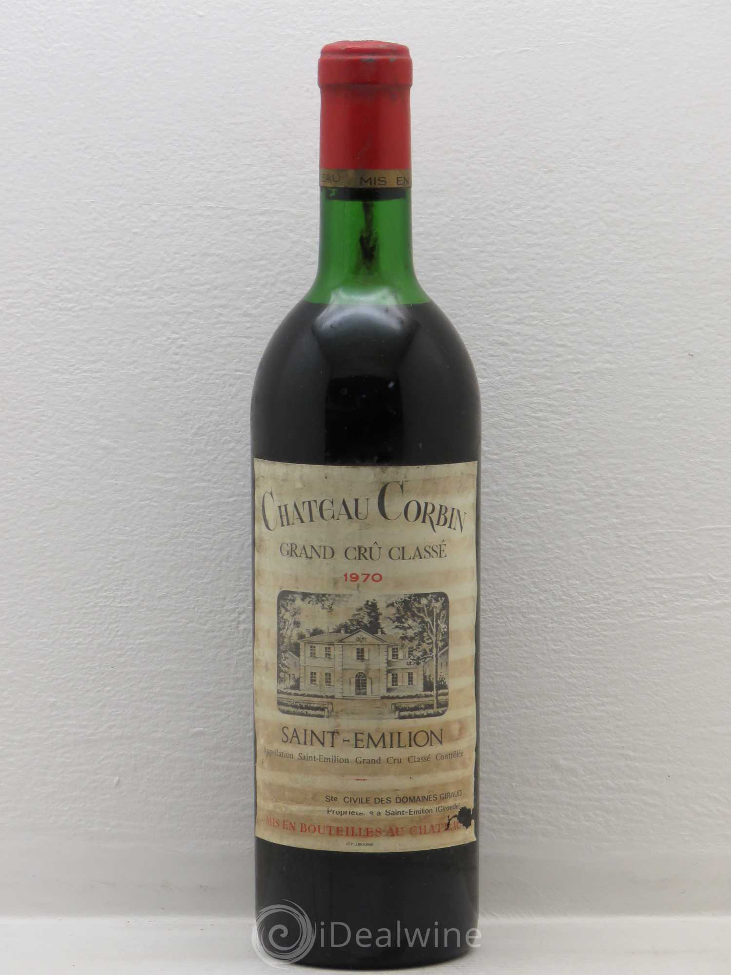 Château Corbin Grand Cru Classé 1970 - Lot de 1 bouteille - 0