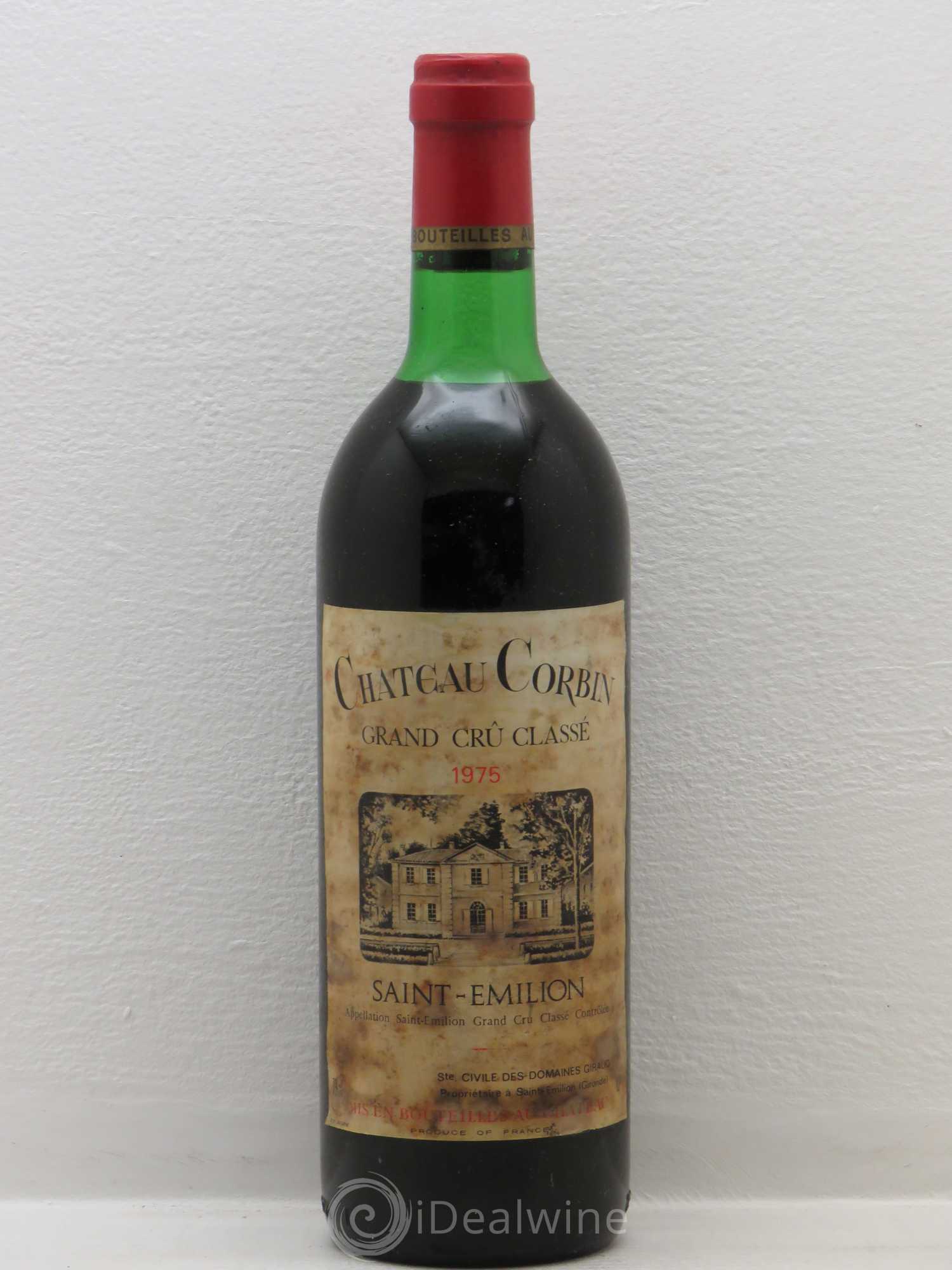 Château Corbin Grand Cru Classé 1975 - Lot de 1 bouteille - 0