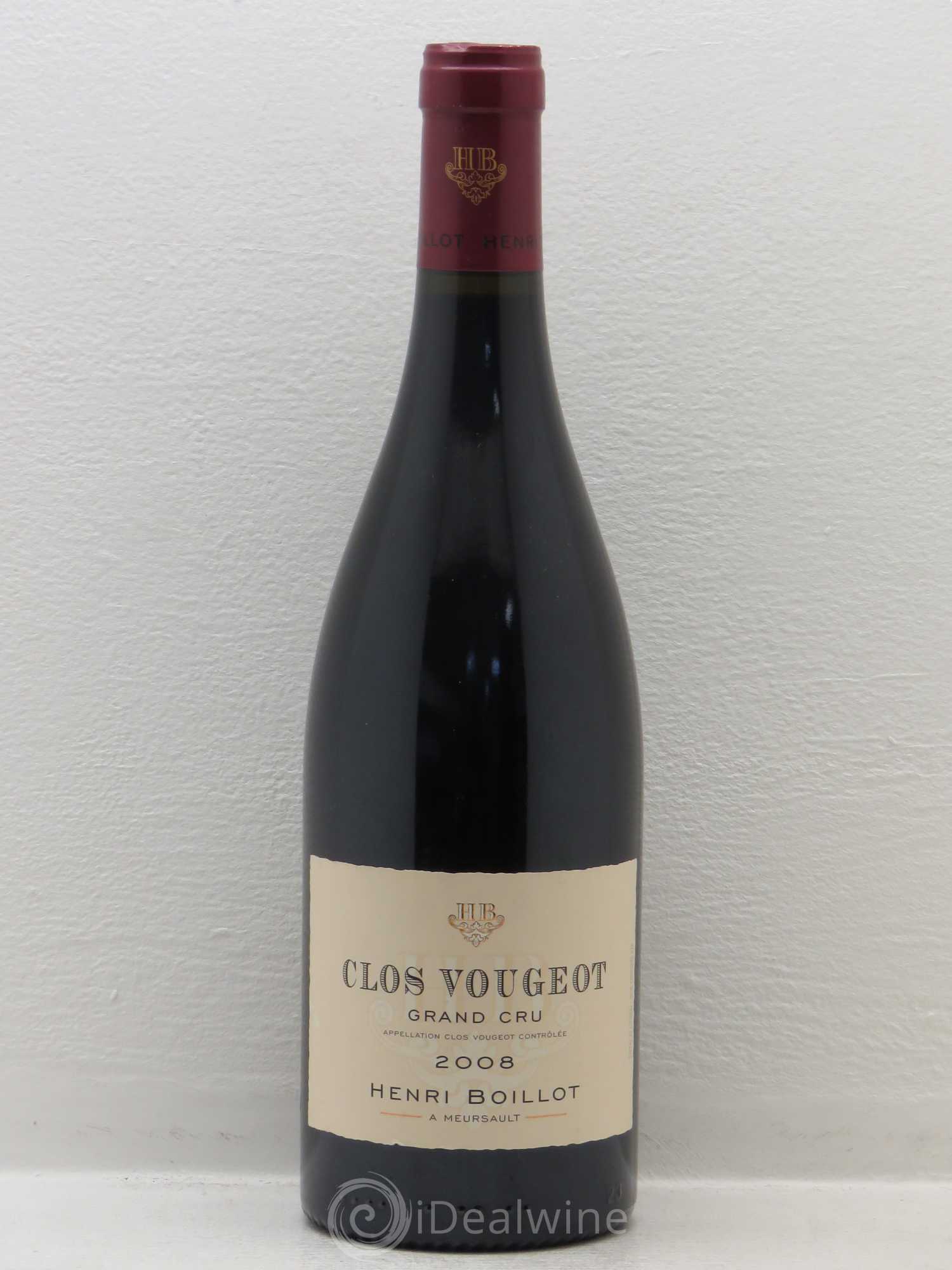 Clos de Vougeot Grand Cru Henri Boillot 2008 - Lot de 1 bouteille - 0