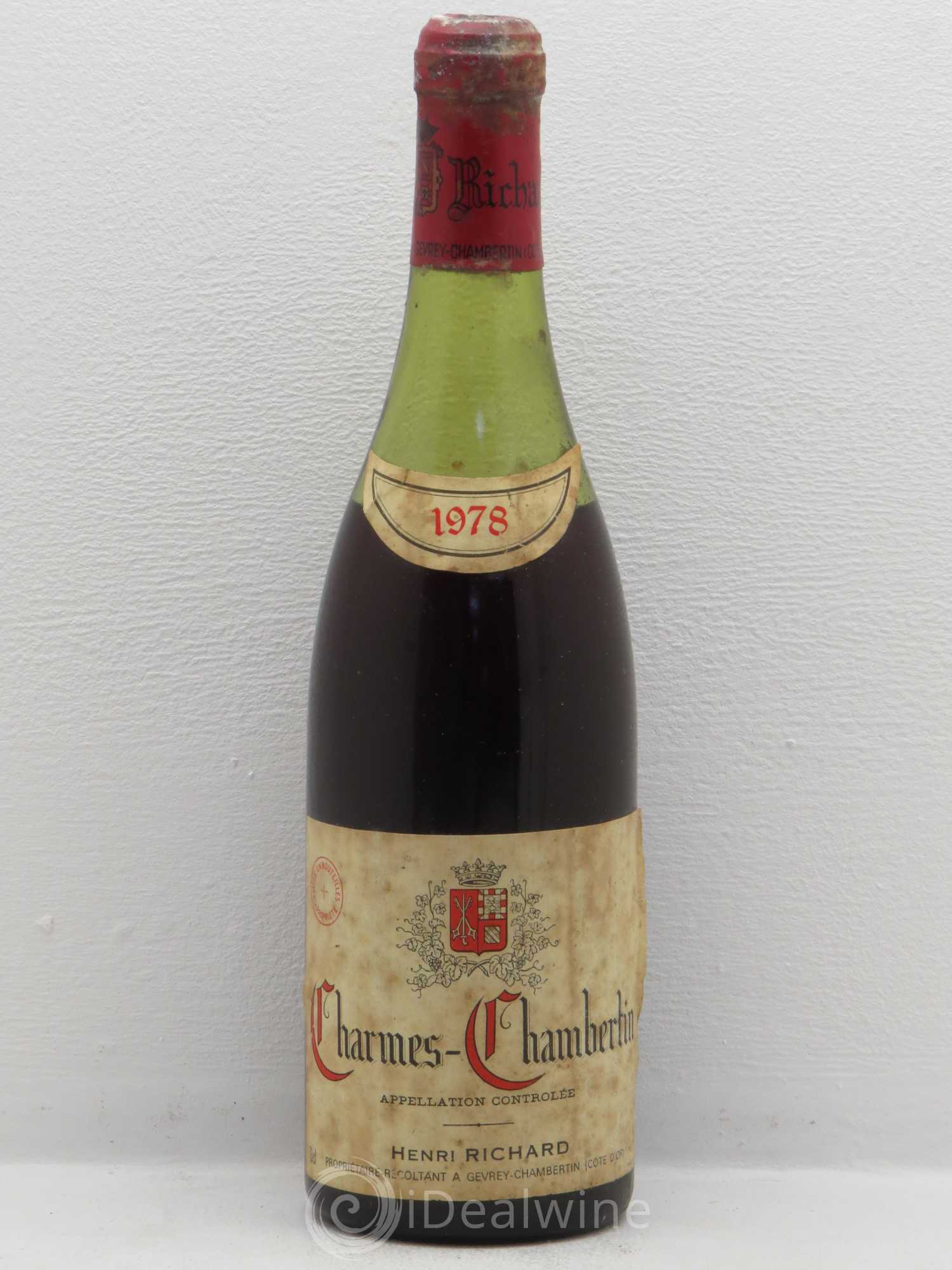 Charmes-Chambertin Grand Cru Henri Richard 1978 - Lot de 1 bouteille - 0