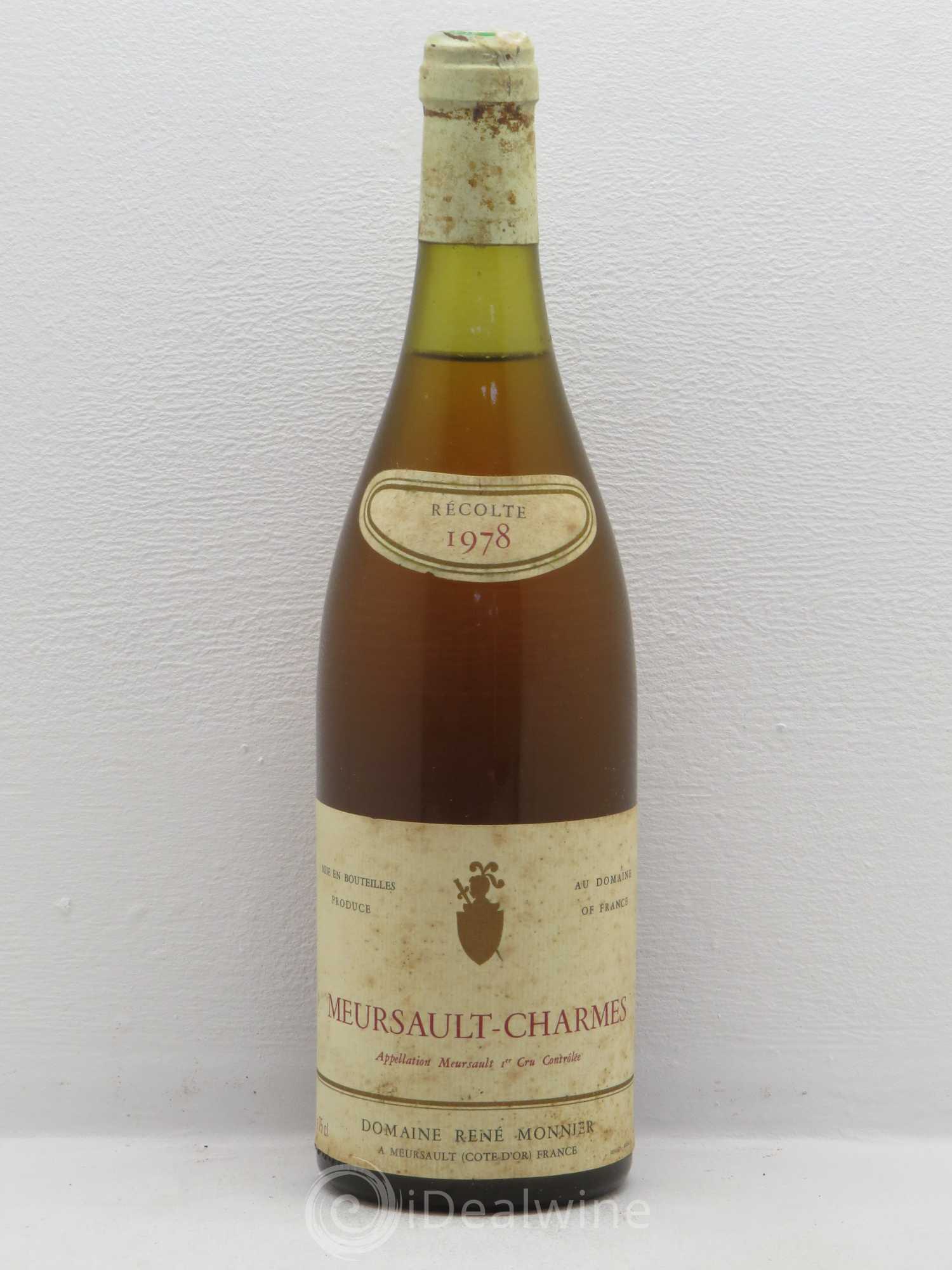 Meursault 1er Cru Charme René Monnier 1978 - Lot de 1 bouteille - 0