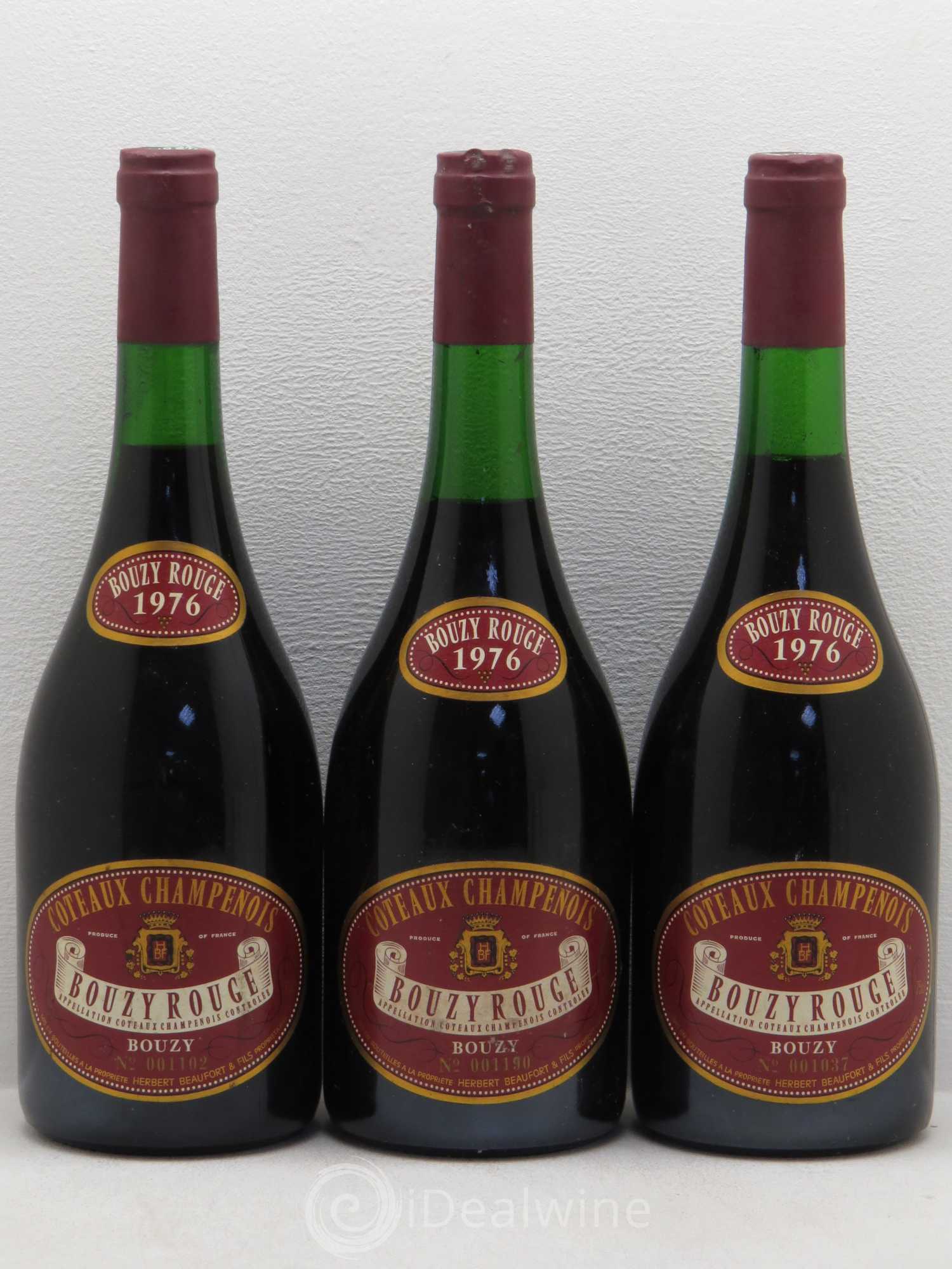 Divers Bouzy Herbert Beaufort 1976 - Posten von 3 Flaschen - 0