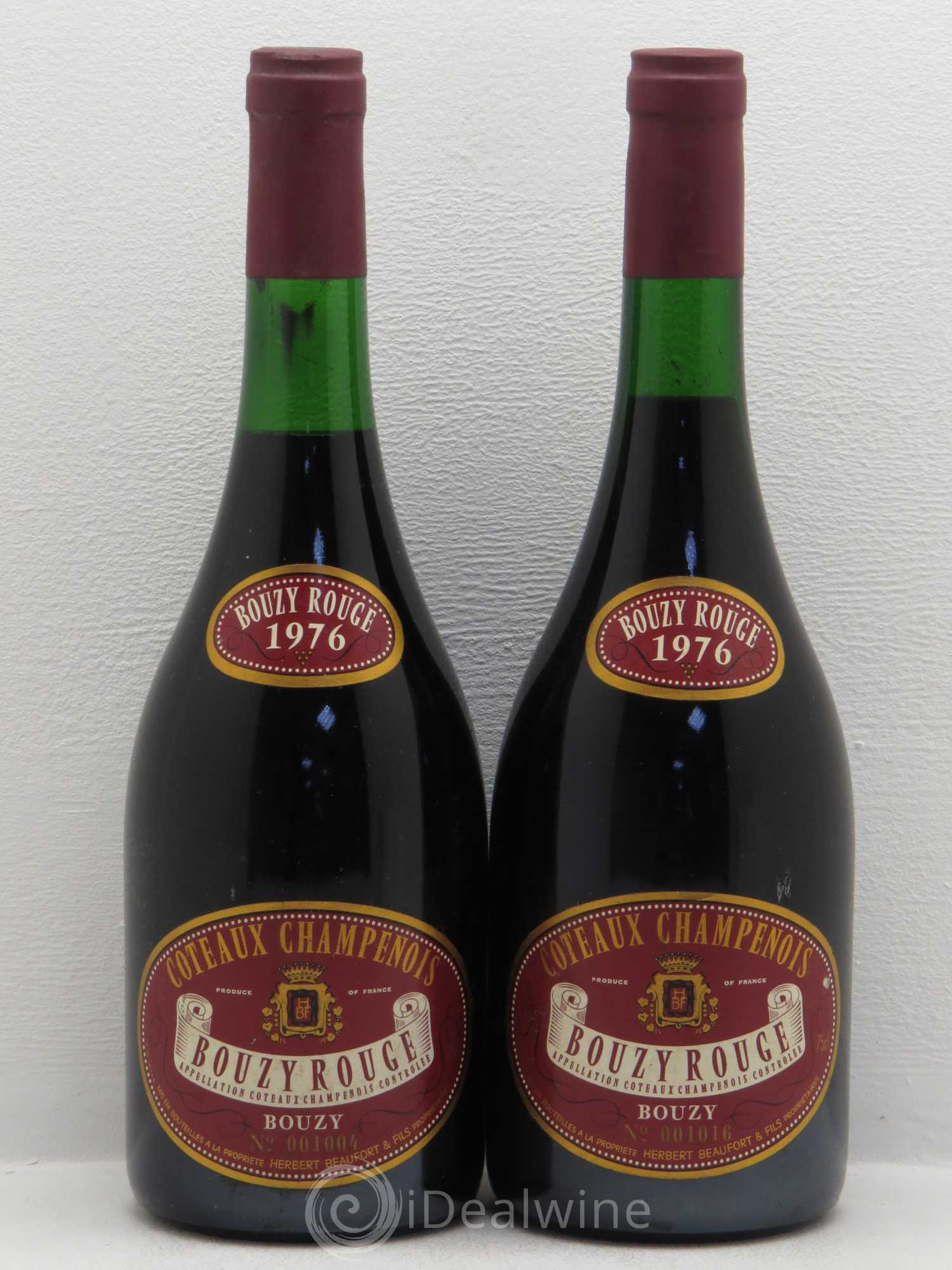 Divers Bouzy Herbert Beaufort 1976 - Posten von 2 Flaschen - 0