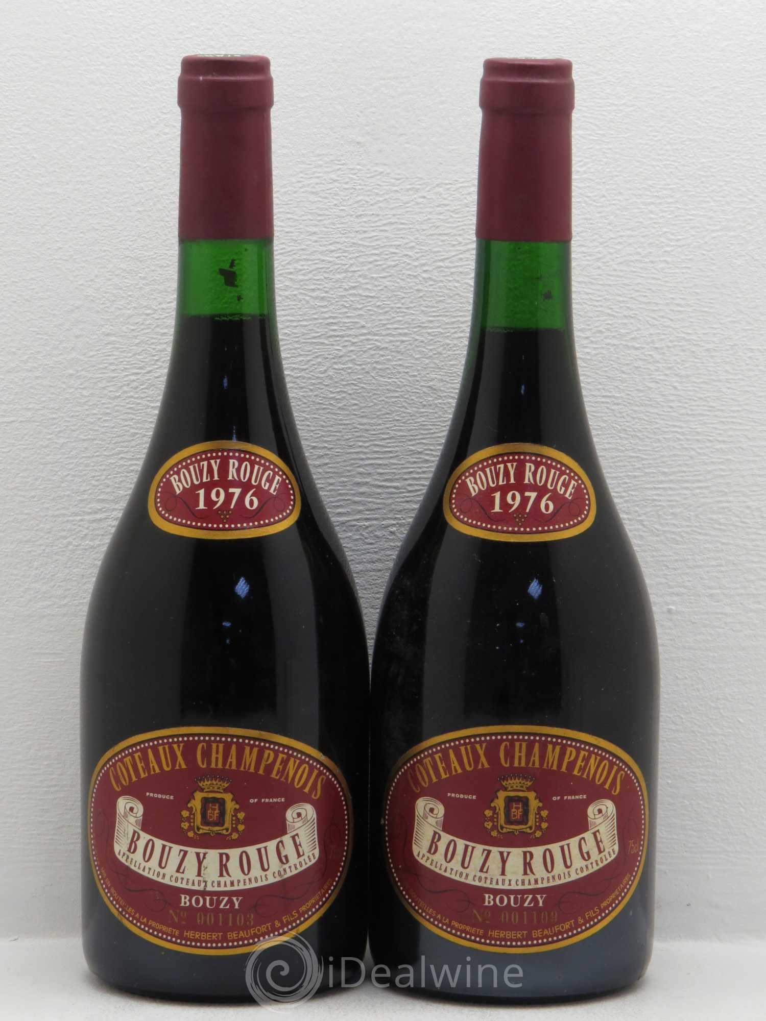 Divers Bouzy Herbert Beaufort 1976 - Posten von 2 Flaschen - 0