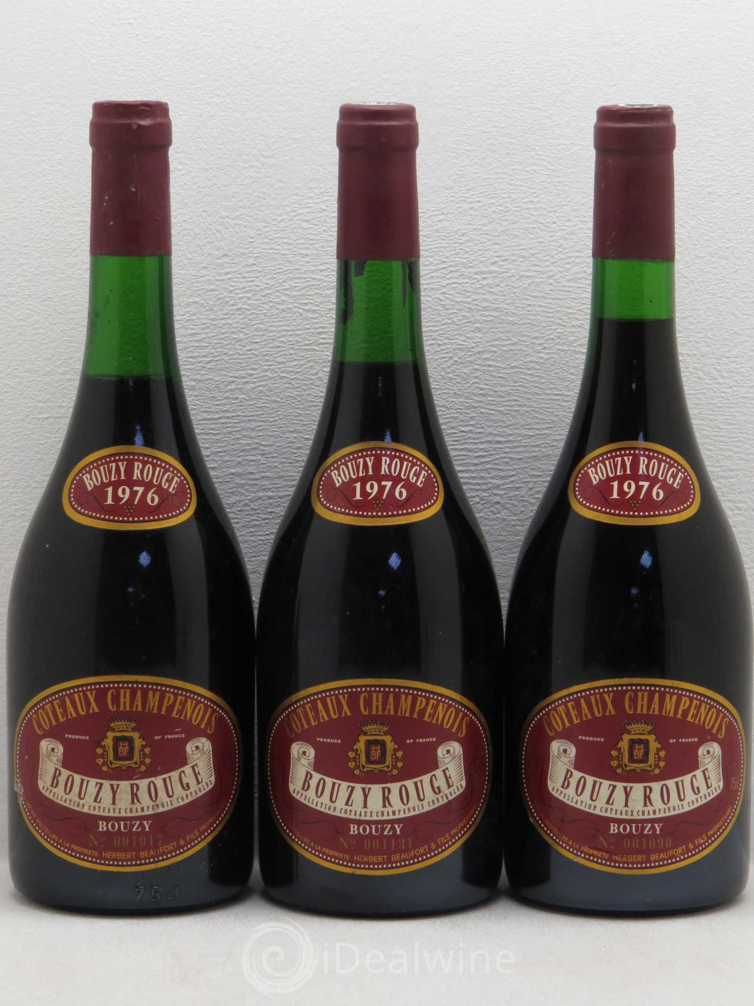 Divers Bouzy Herbert Beaufort 1976 - Posten von 3 Flaschen - 0