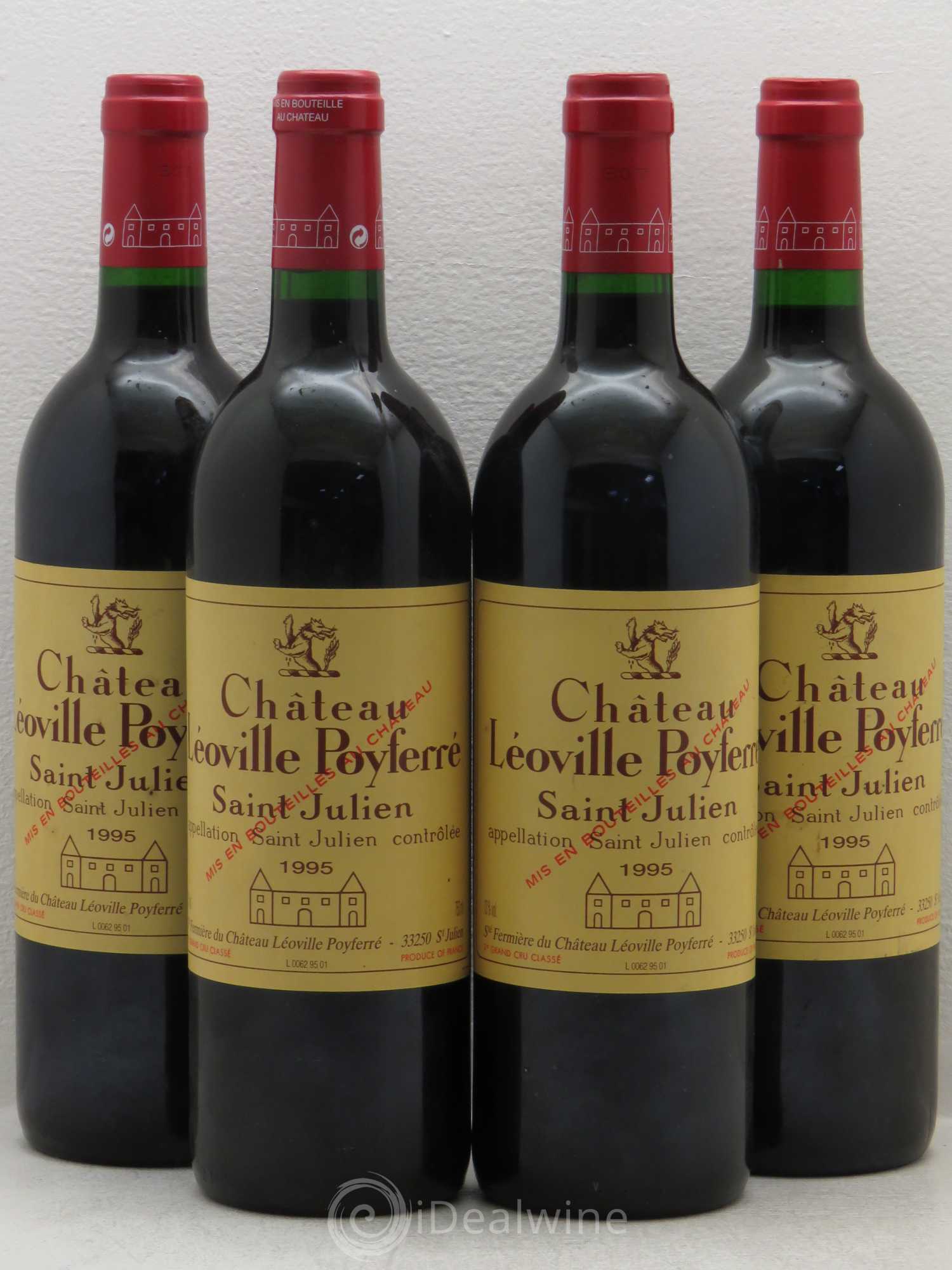 Château Léoville Poyferré 2ème Grand Cru Classé 1995 - Lot de 4 bouteilles - 0