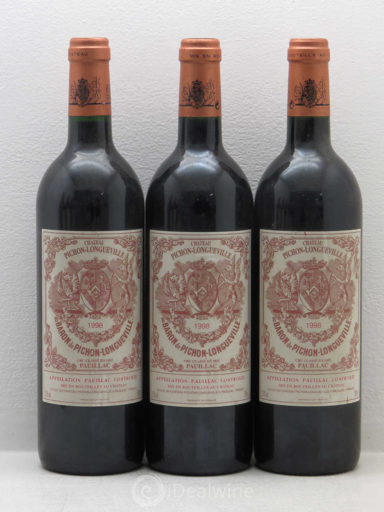 Pichon Longueville Baron 2ème Grand Cru Classé 1998 - Lot de 6 bouteilles - 1