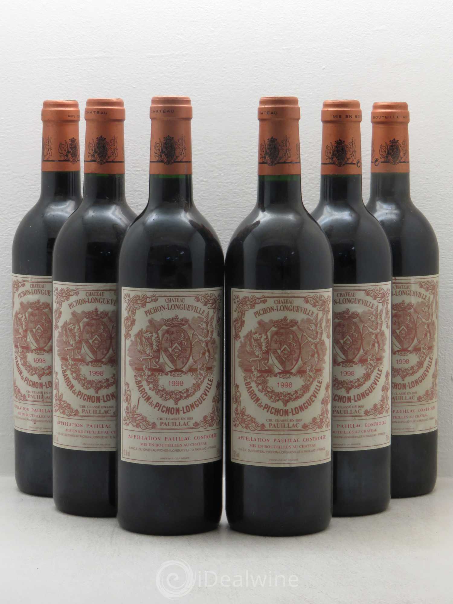 Pichon Longueville Baron 2ème Grand Cru Classé 1998 - Lot de 6 bouteilles - 0