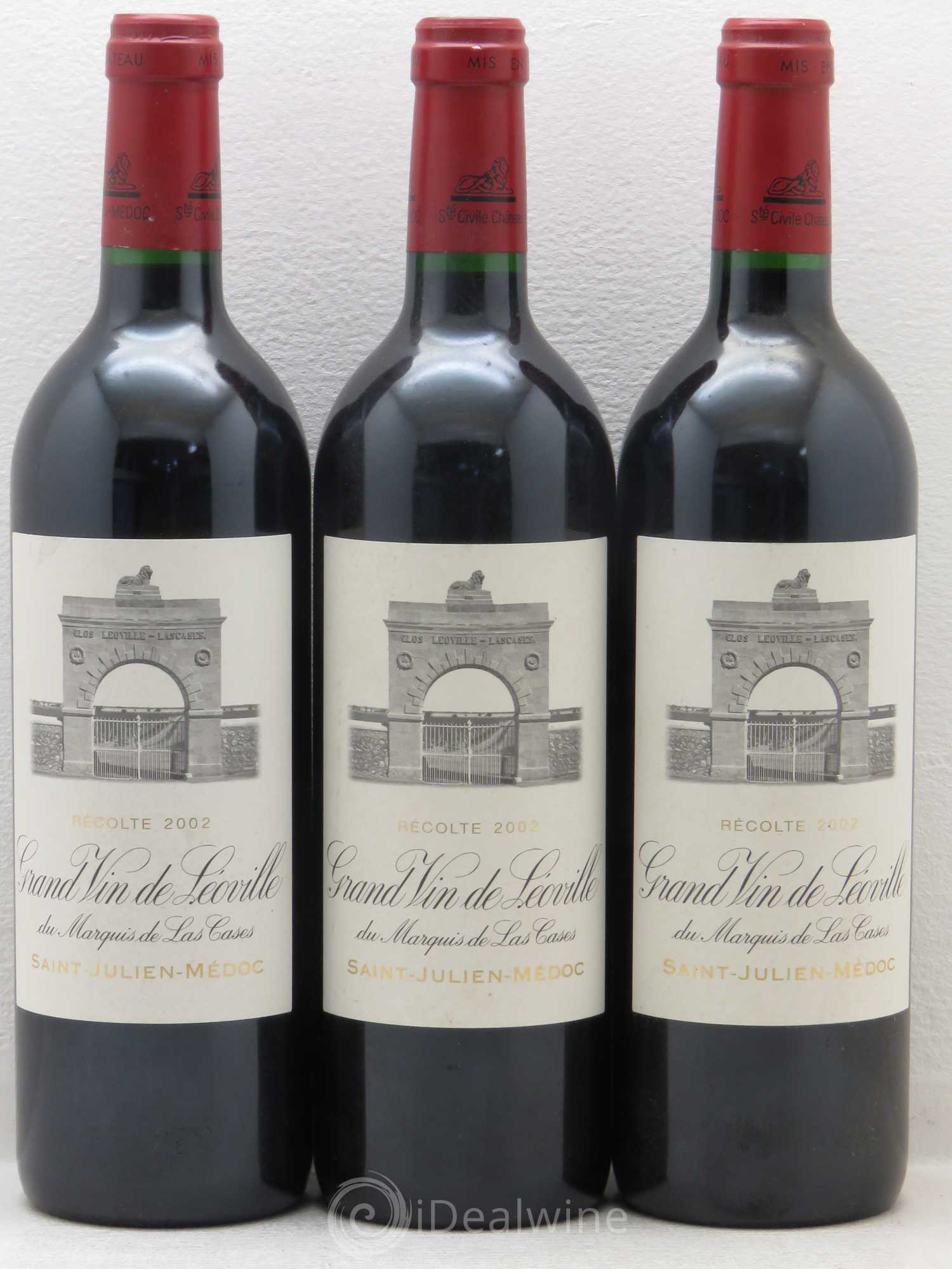 Château Léoville Las Cases 2ème Grand Cru Classé 2002 - Lot de 3 bouteilles - 0