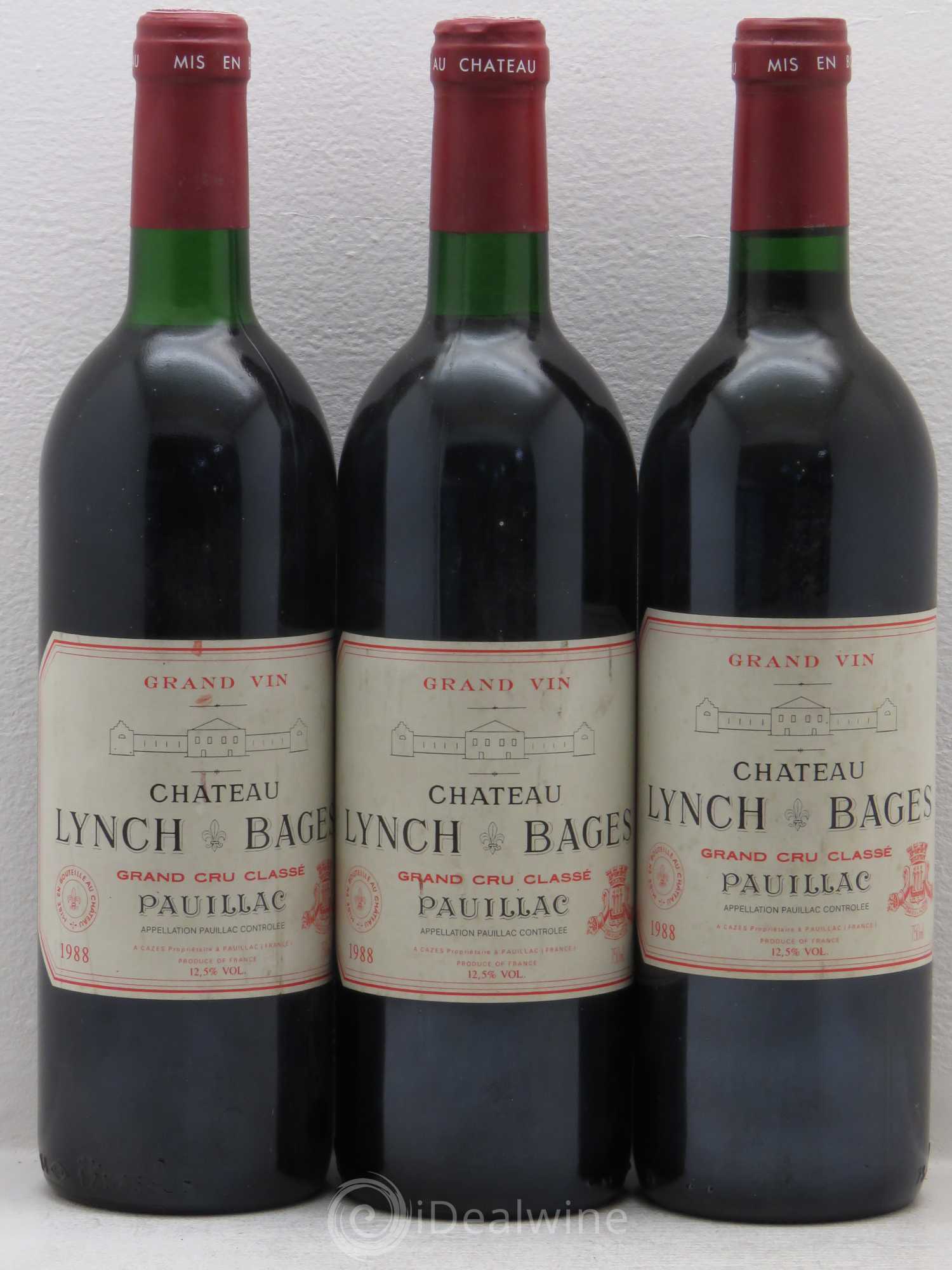 Château Lynch Bages 5ème Grand Cru Classé 1988 - Lot de 3 bouteilles - 0