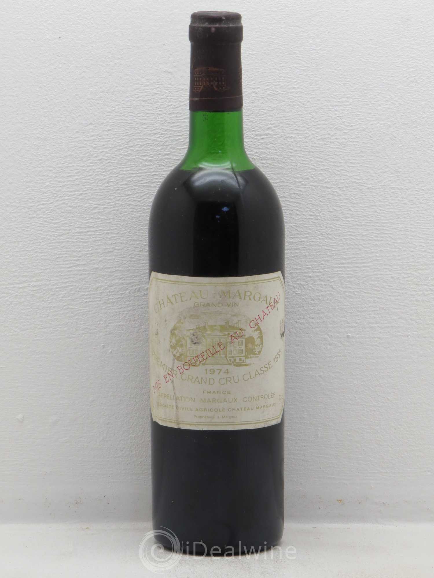 Château Margaux 1er Grand Cru Classé 1974 - Lot de 1 bouteille - 0