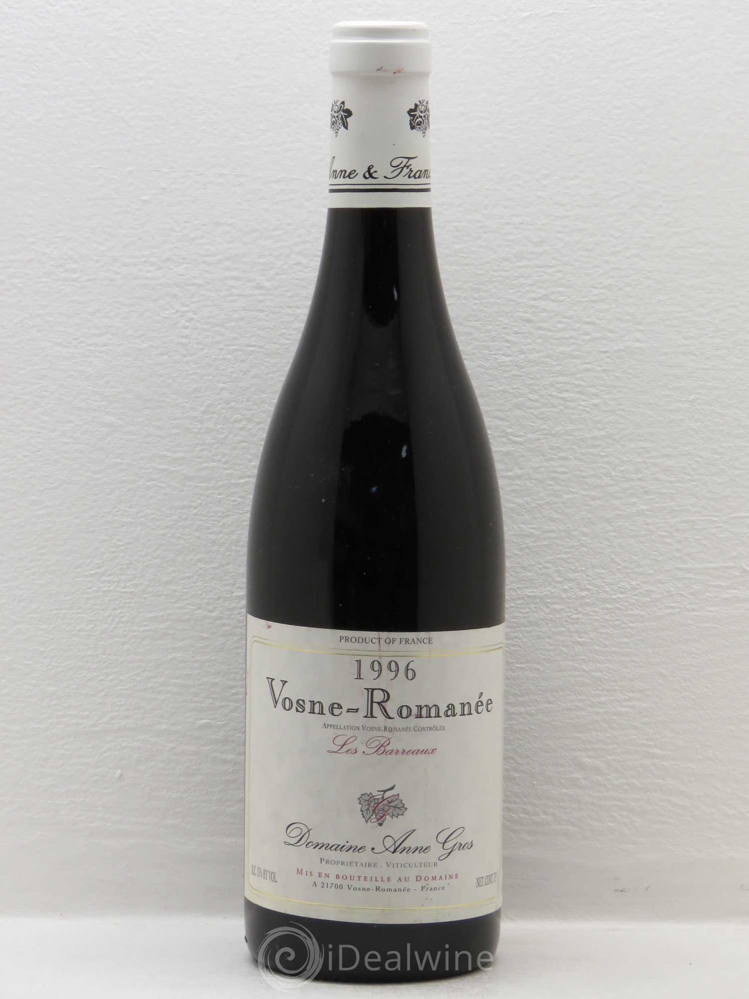 Vosne-Romanée Les Barreaux Anne Gros 1996 - Lot de 1 bouteille - 0